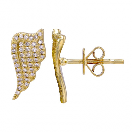 Diamond Angel Wing Stud Earrings