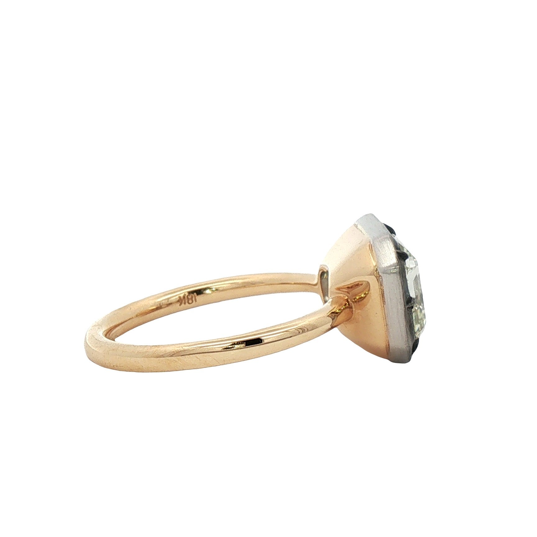 East-West Emerald Cut Solitaire Diamond Ring