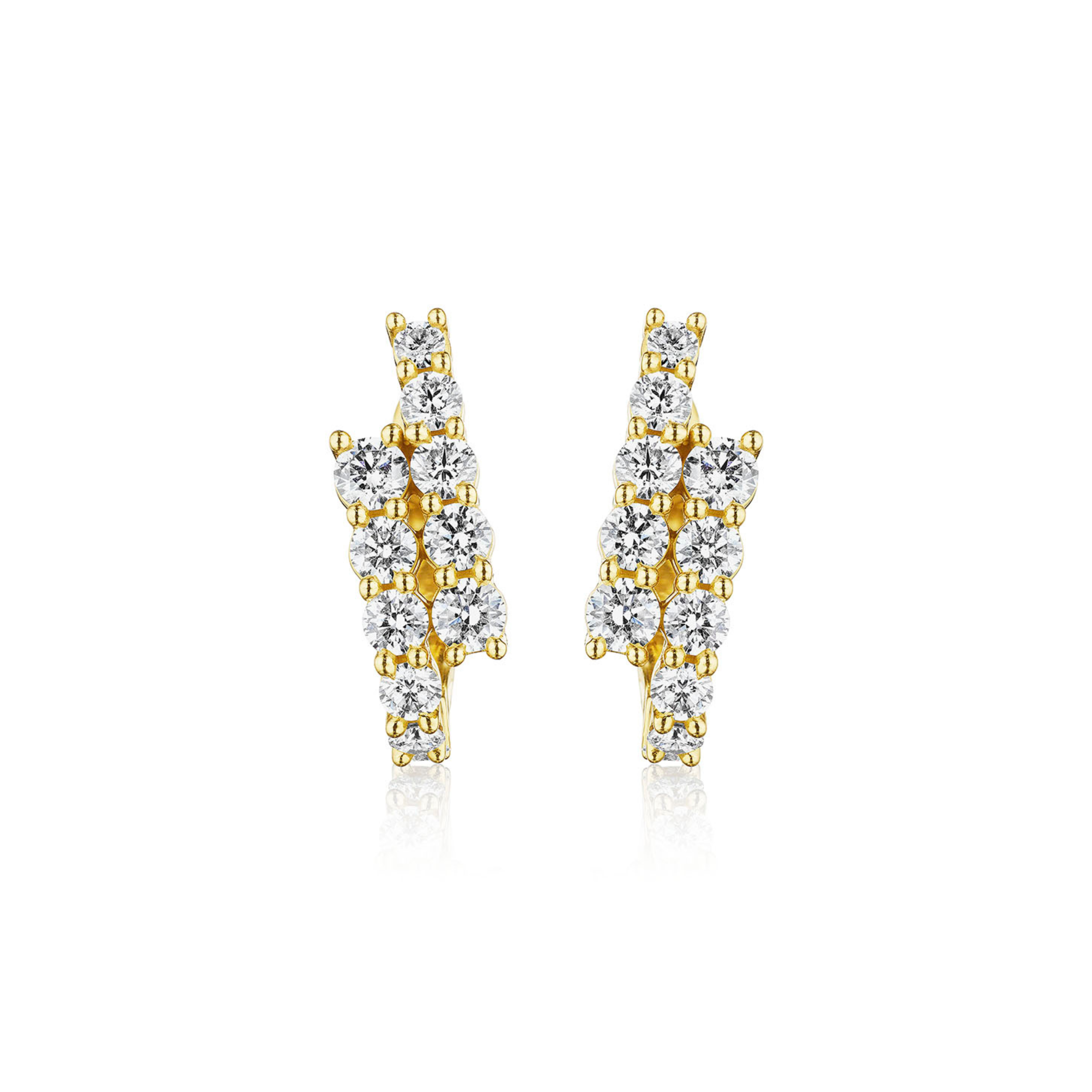 Bypass Diamond Clip Earrings