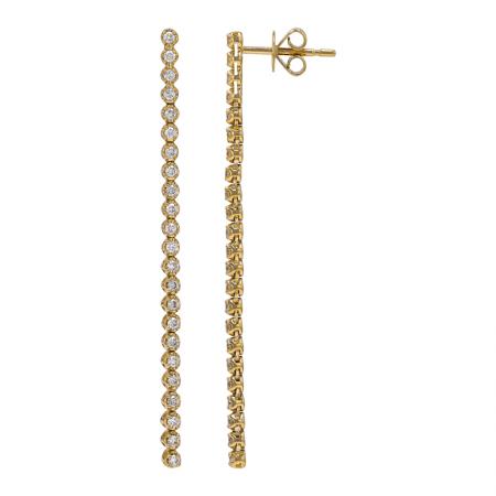 Crown Prong Diamond Tennis Earrings
