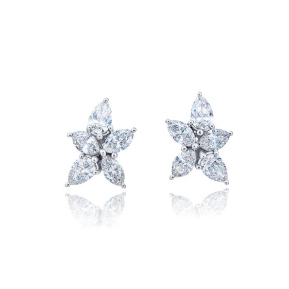 Marquise and Pear Diamond Spray Earrings