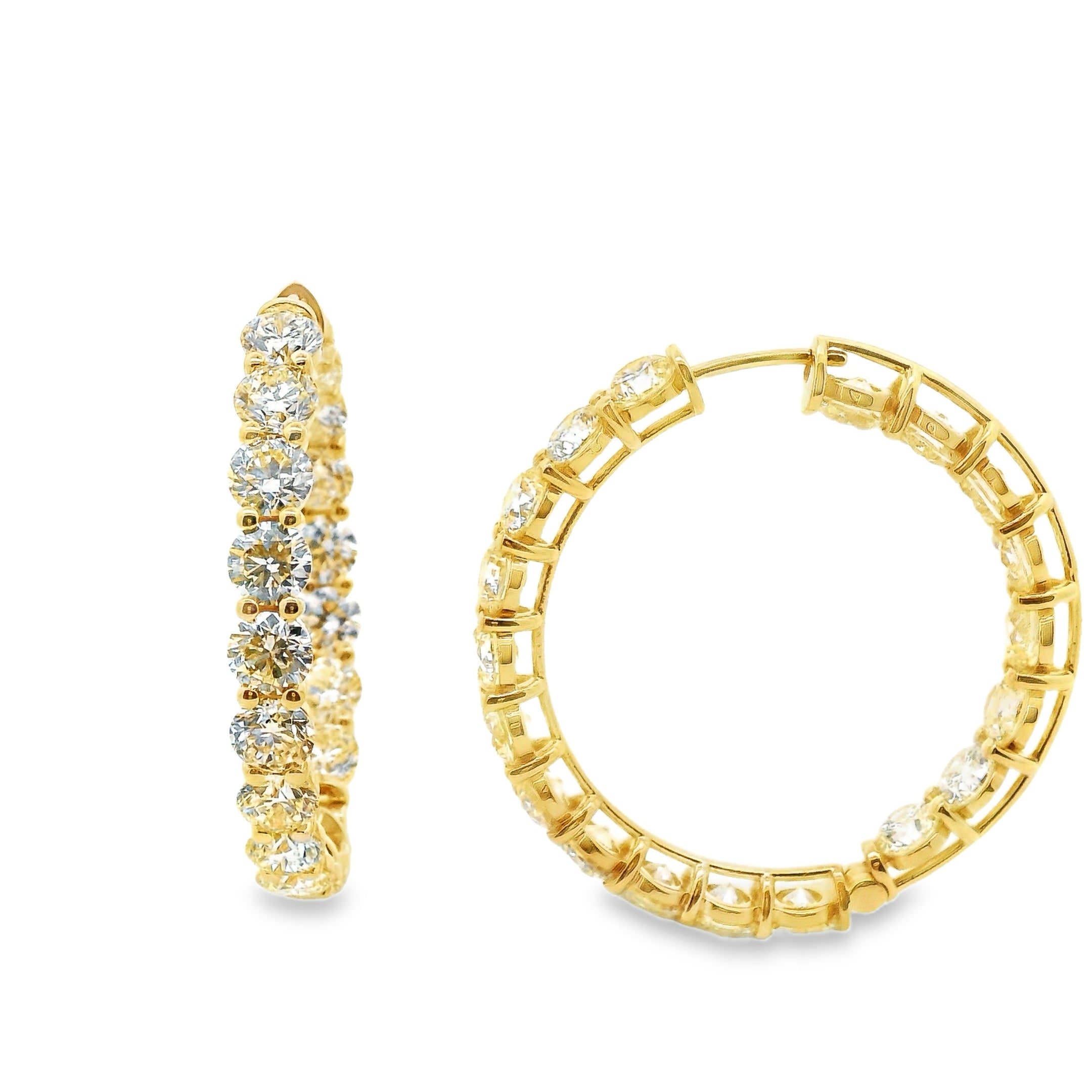 Inside-Outside Diamond Hoop Earrings
