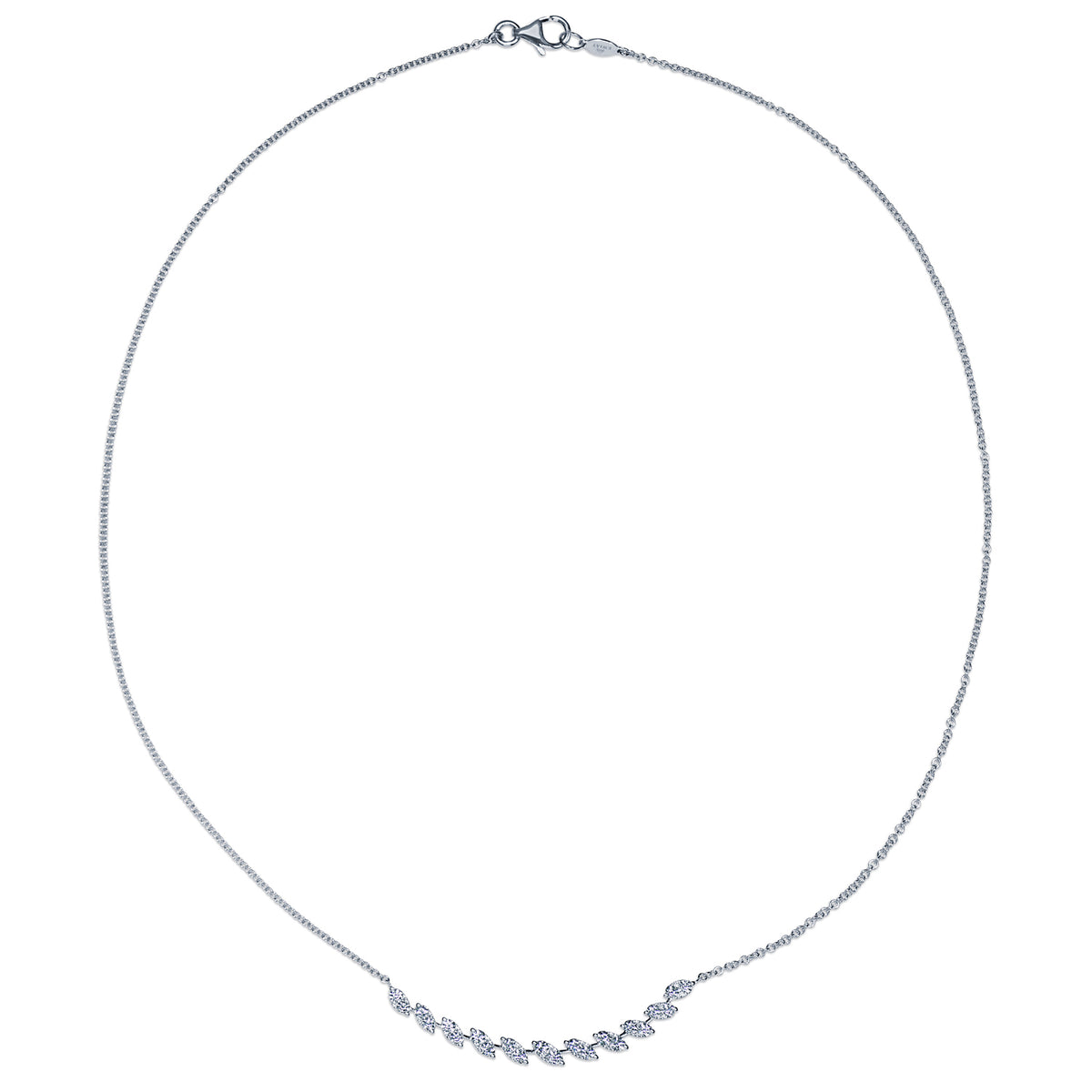 Sunburst Marquise Diamond Demi-Riviera Necklace
