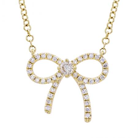 Diamond Bow Necklace