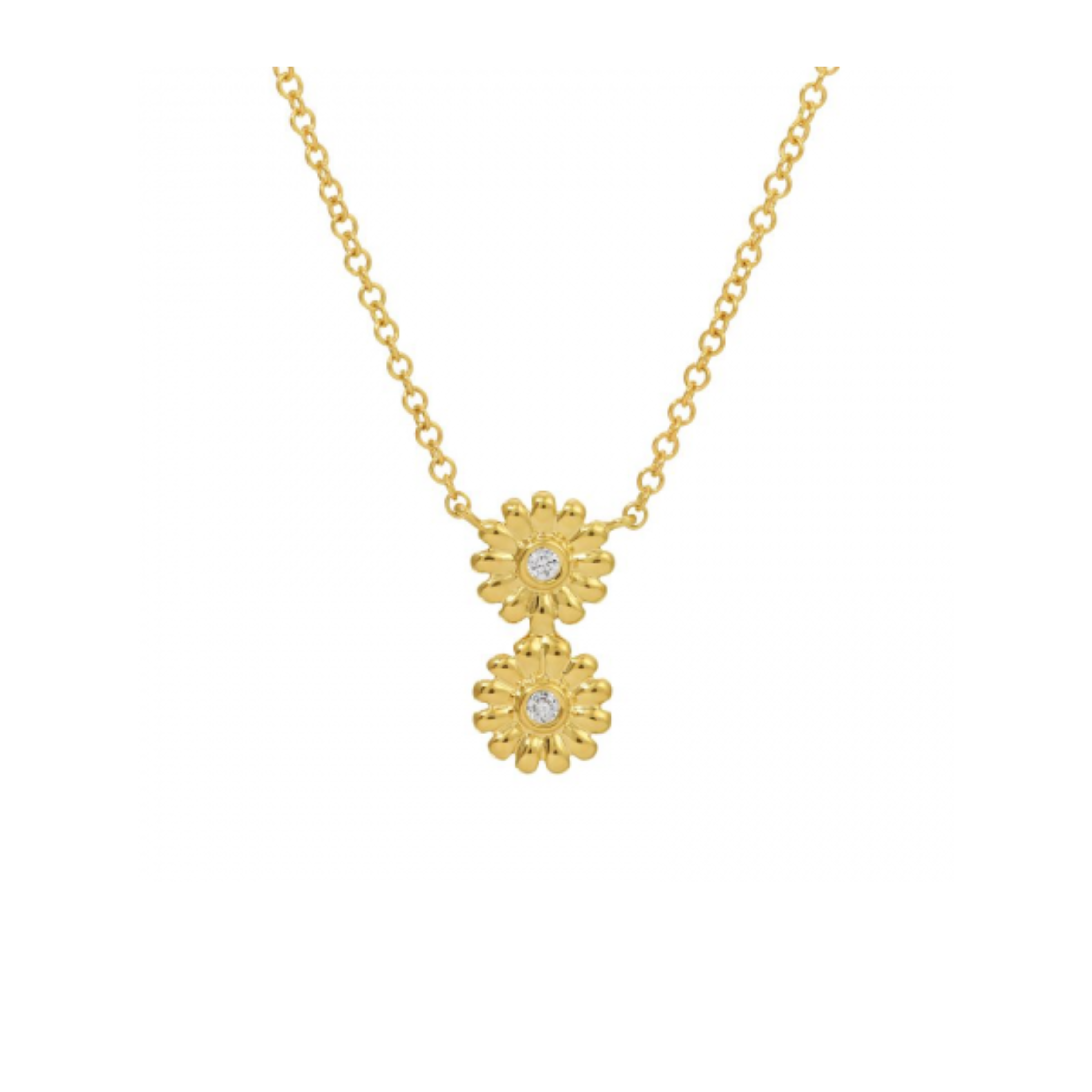 Double Flower Diamond Necklace