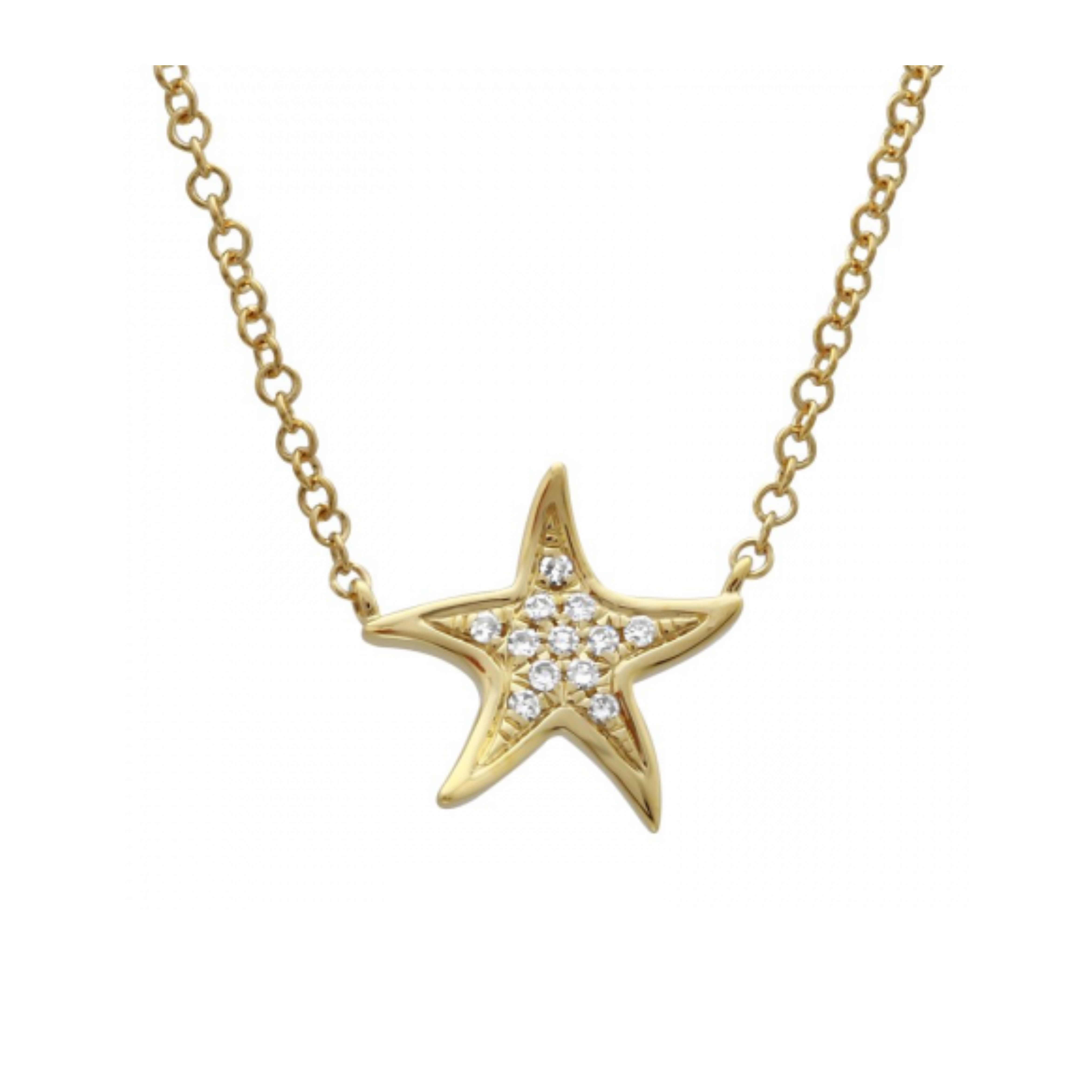 Diamond Starfish Necklace