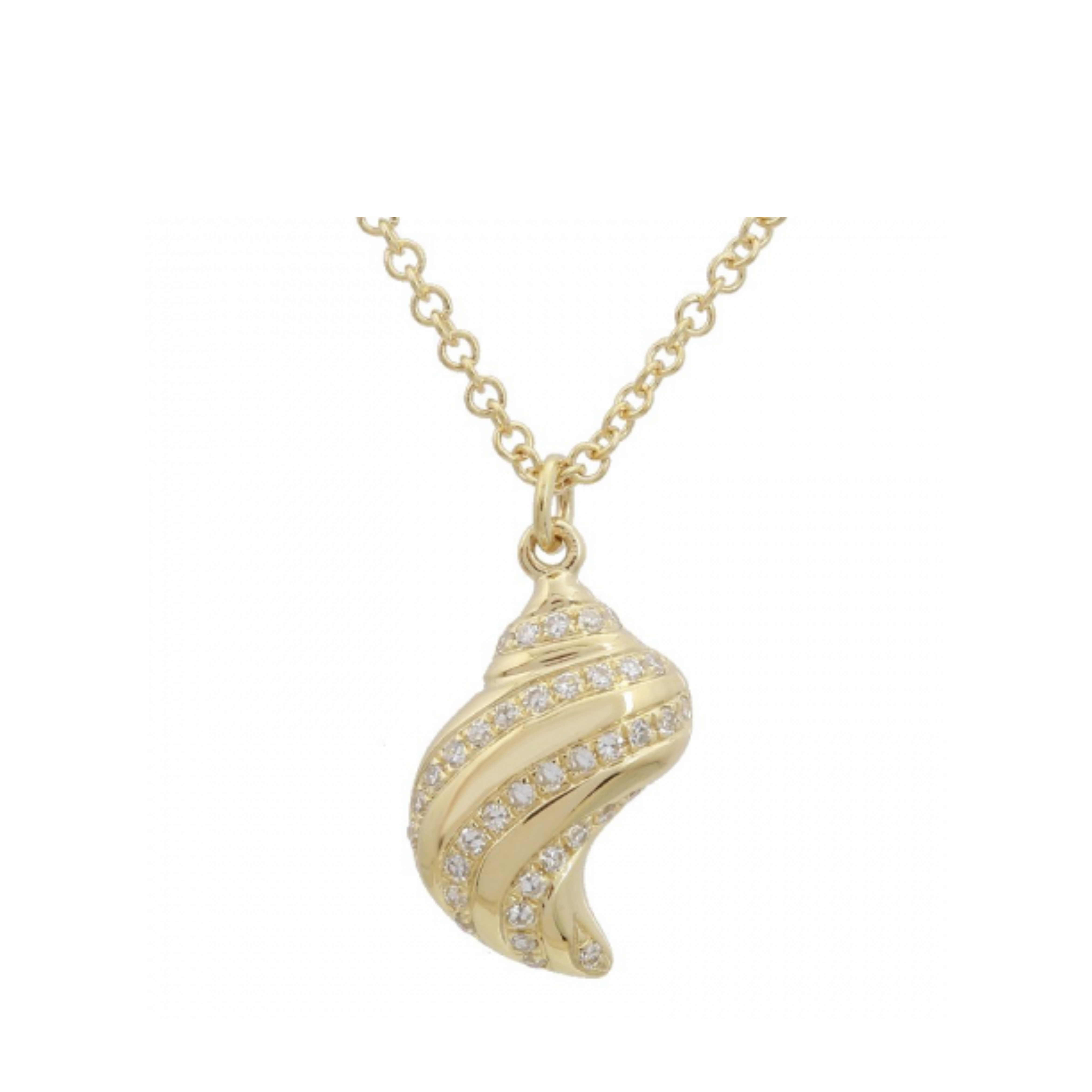 Diamond Swirl Seashell Necklace
