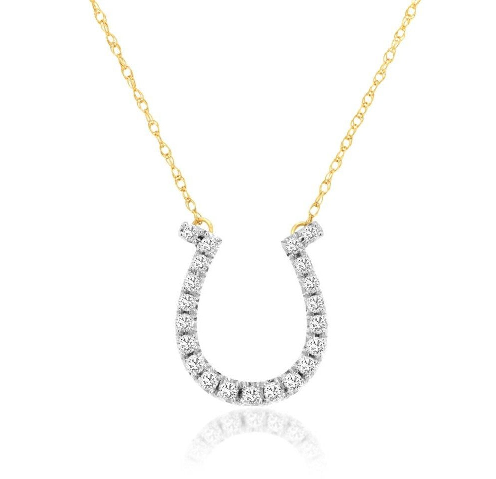 Pavé Diamond Horseshoe Necklace