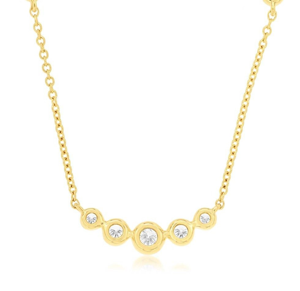 Bezel Set Diamond Tapered Bar Necklace