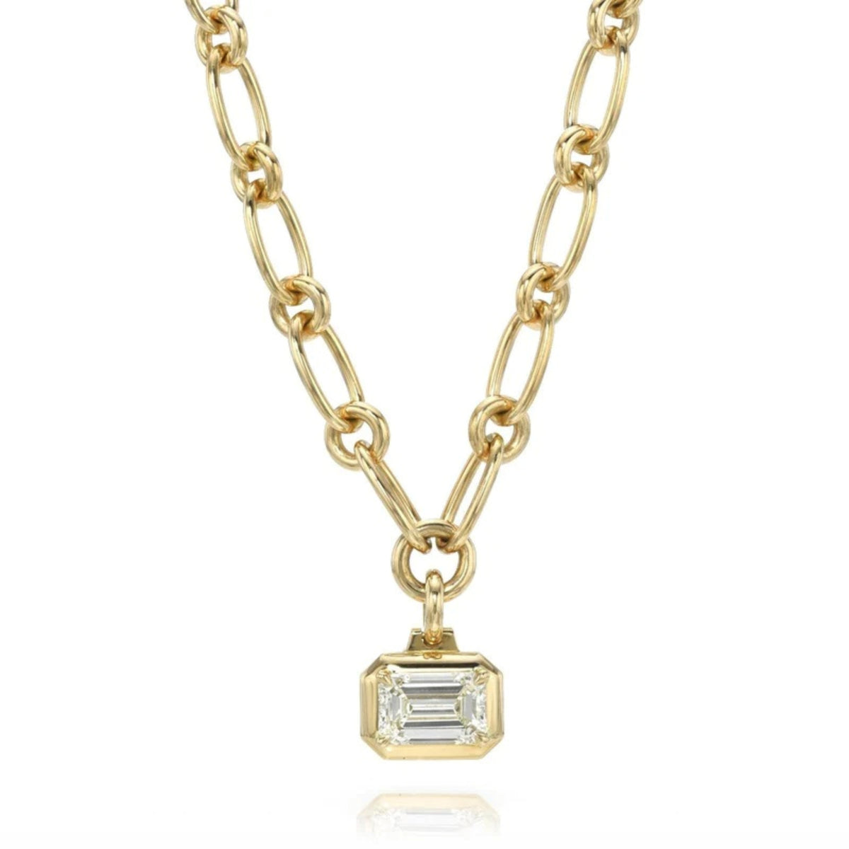 Lola Emerald Cut Diamond Necklace