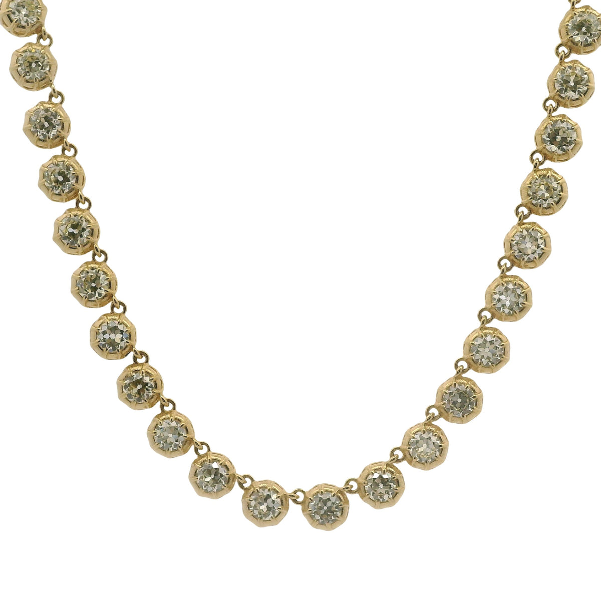 Old European Cut Diamond Tennis Necklace