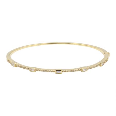 Baguette & Pavé Diamond Bangle