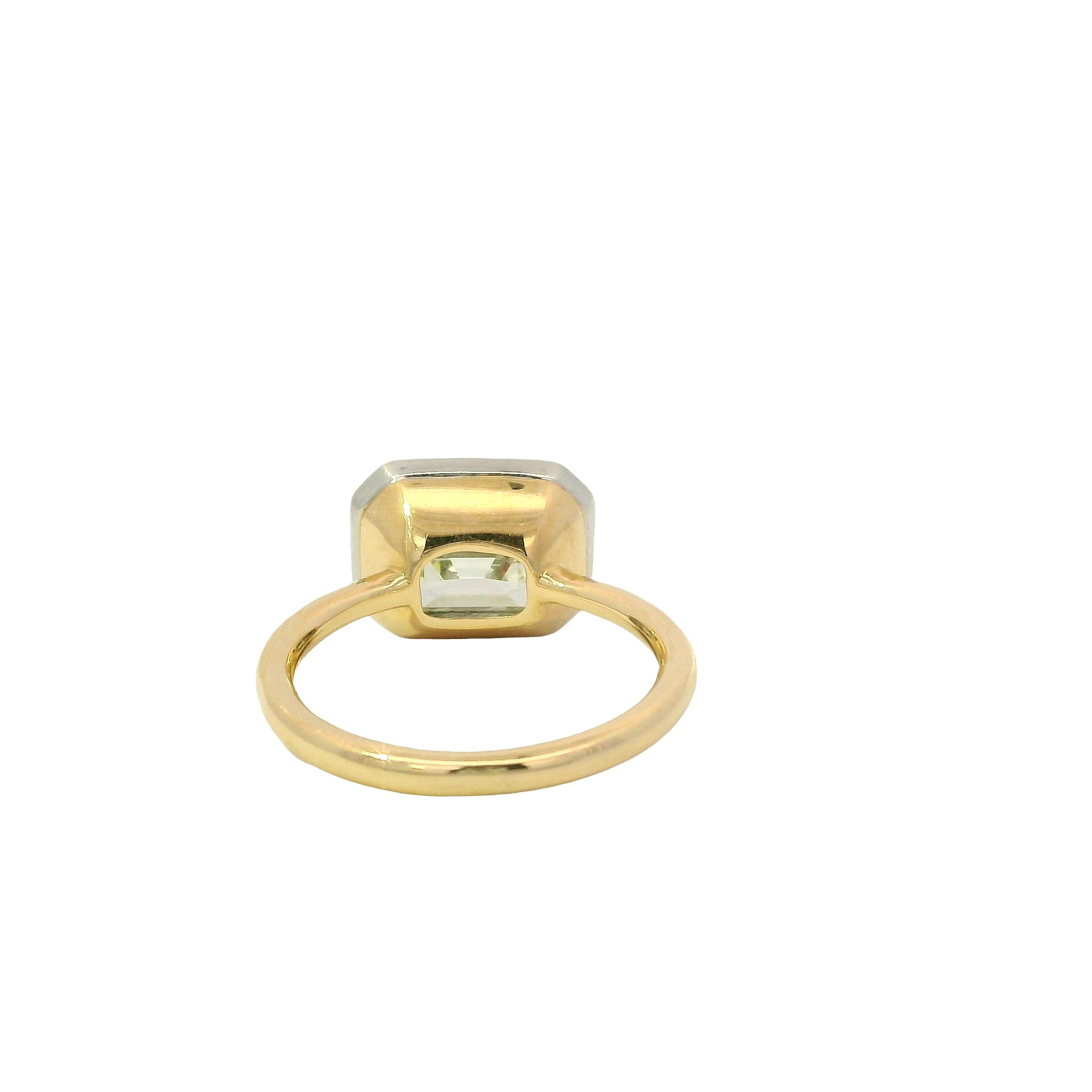 East-West Emerald Cut Solitaire Diamond Ring