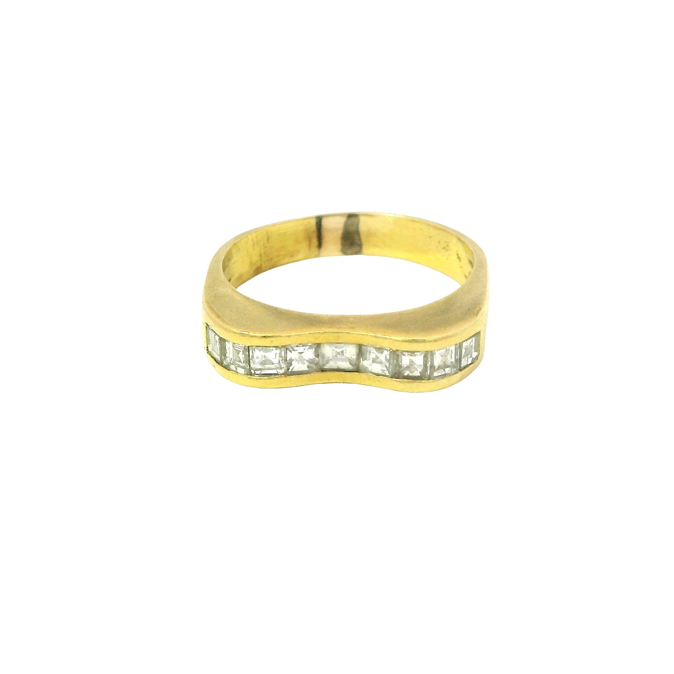 Vintage Invisible Set Diamond Contour Band