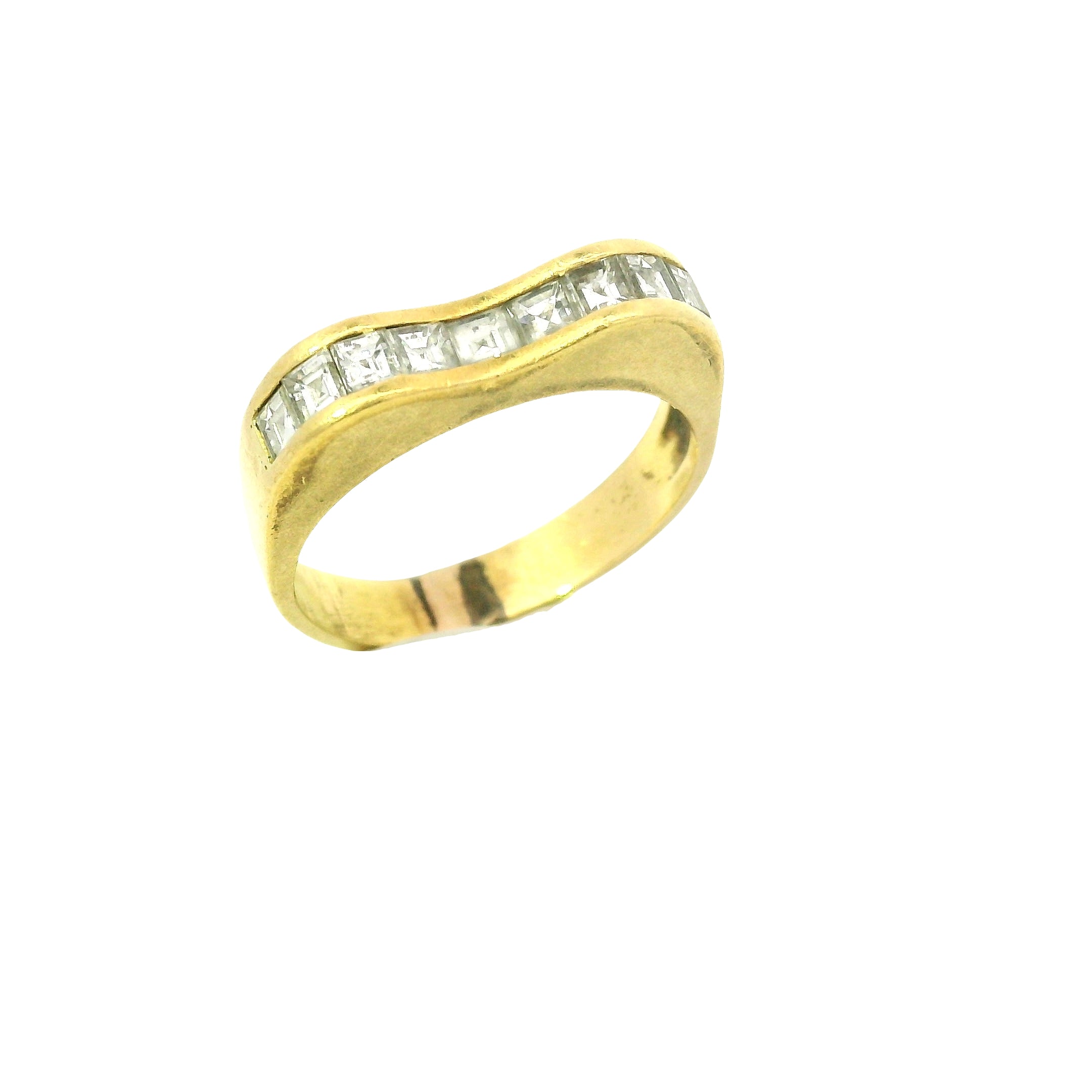 Vintage Invisible Set Diamond Contour Band