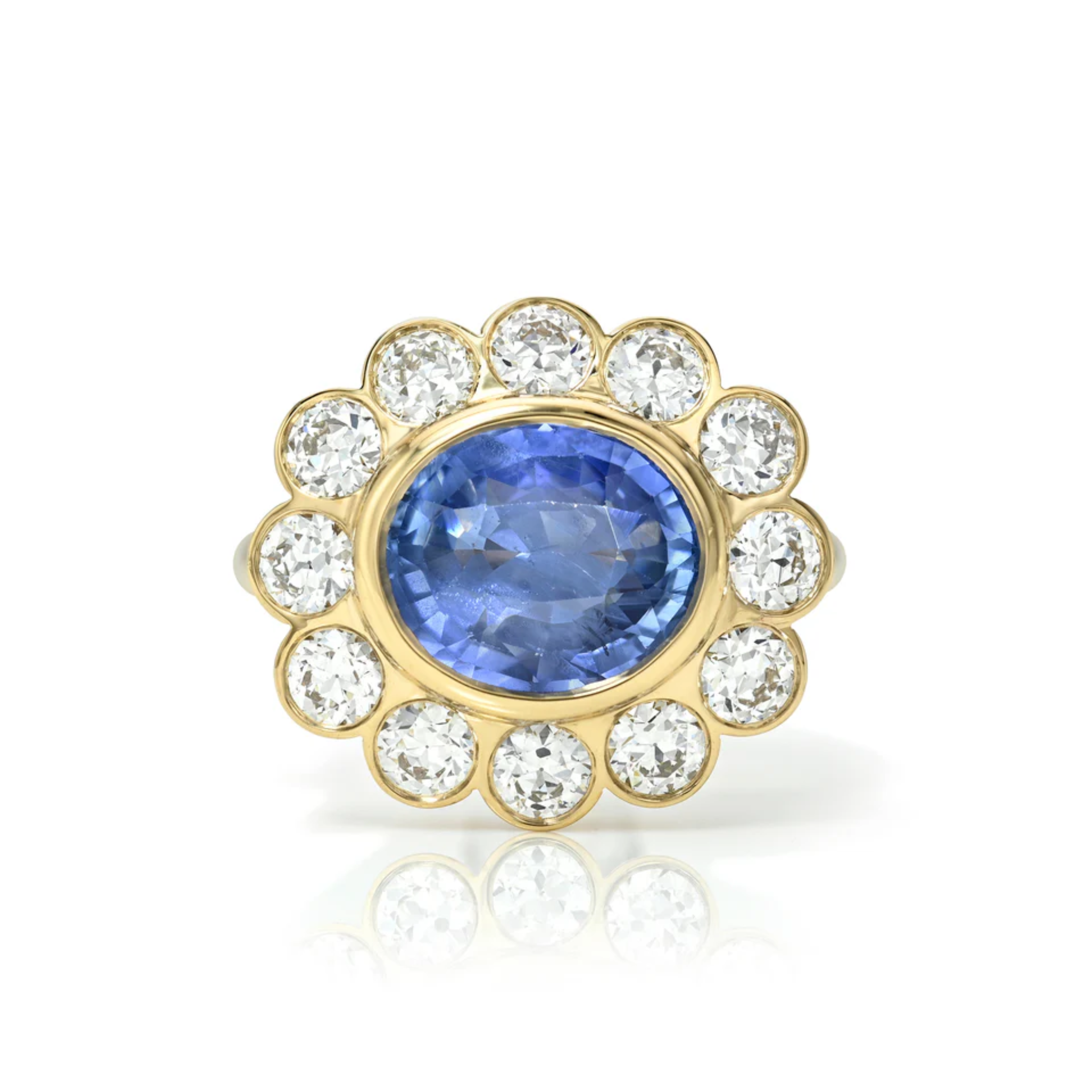 Lilibet Sapphire & Diamond Halo Ring