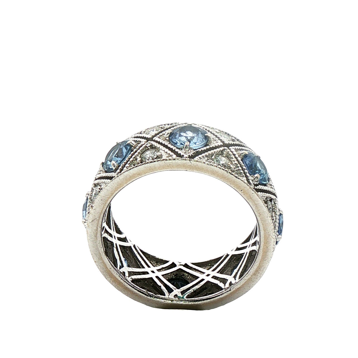 Vintage Sapphire and Old-Cut Diamond Band