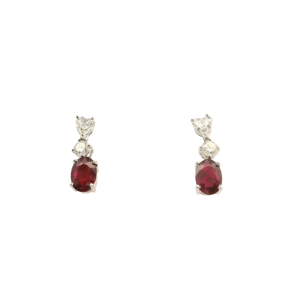 Ruby and Diamond Drop Earrings