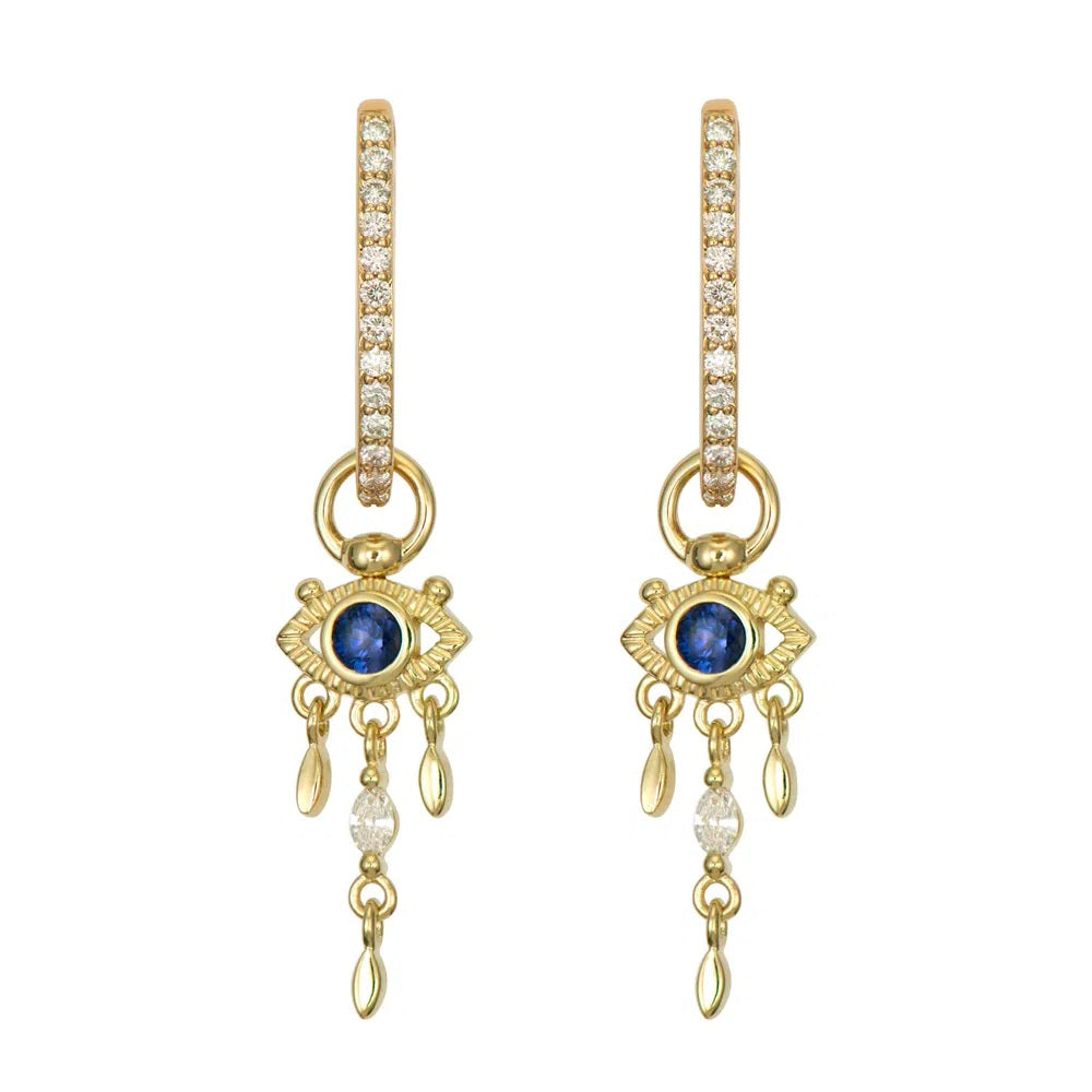 Open Evil Eye Sapphire Earring Charms