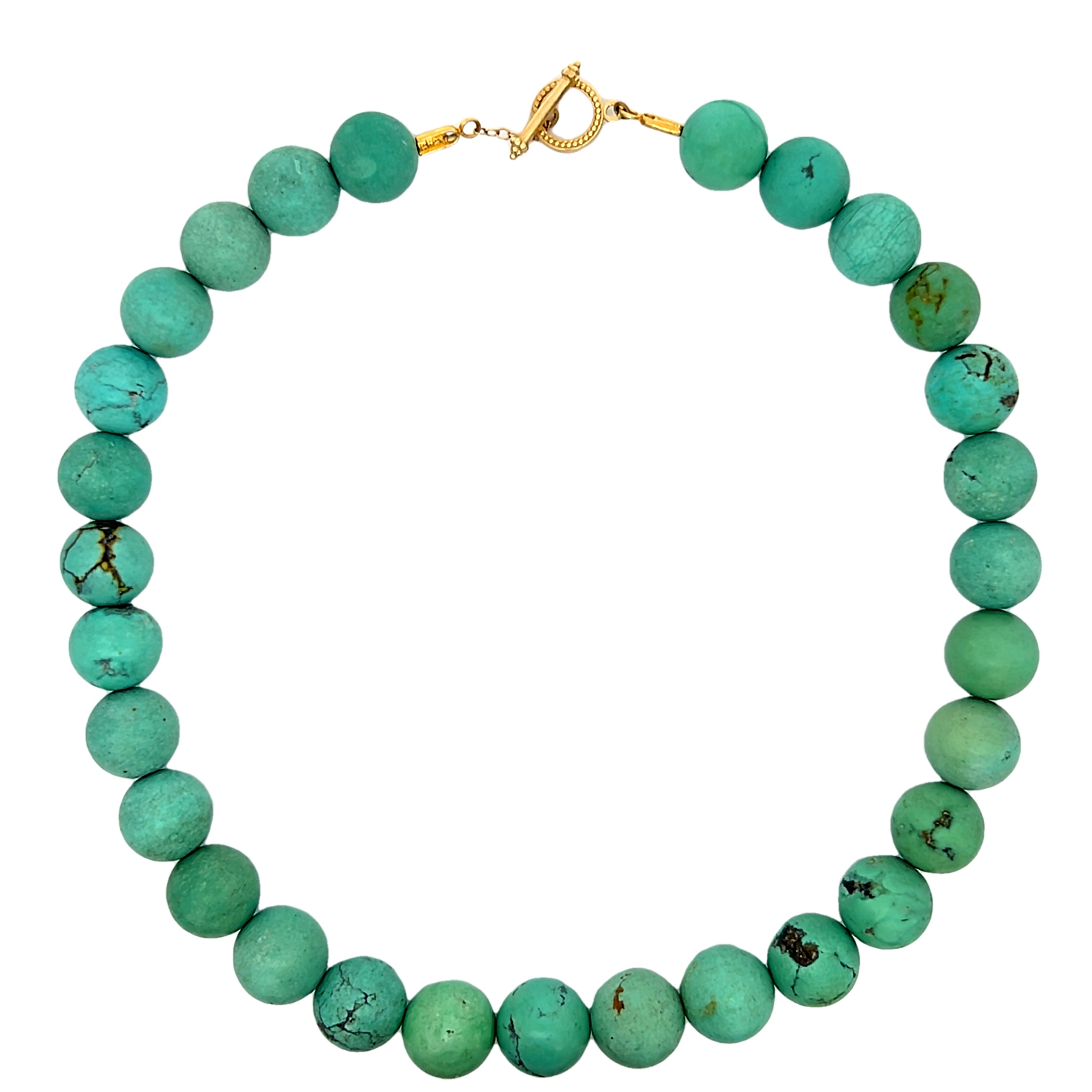 Chinese Turquoise Round Bead Necklace