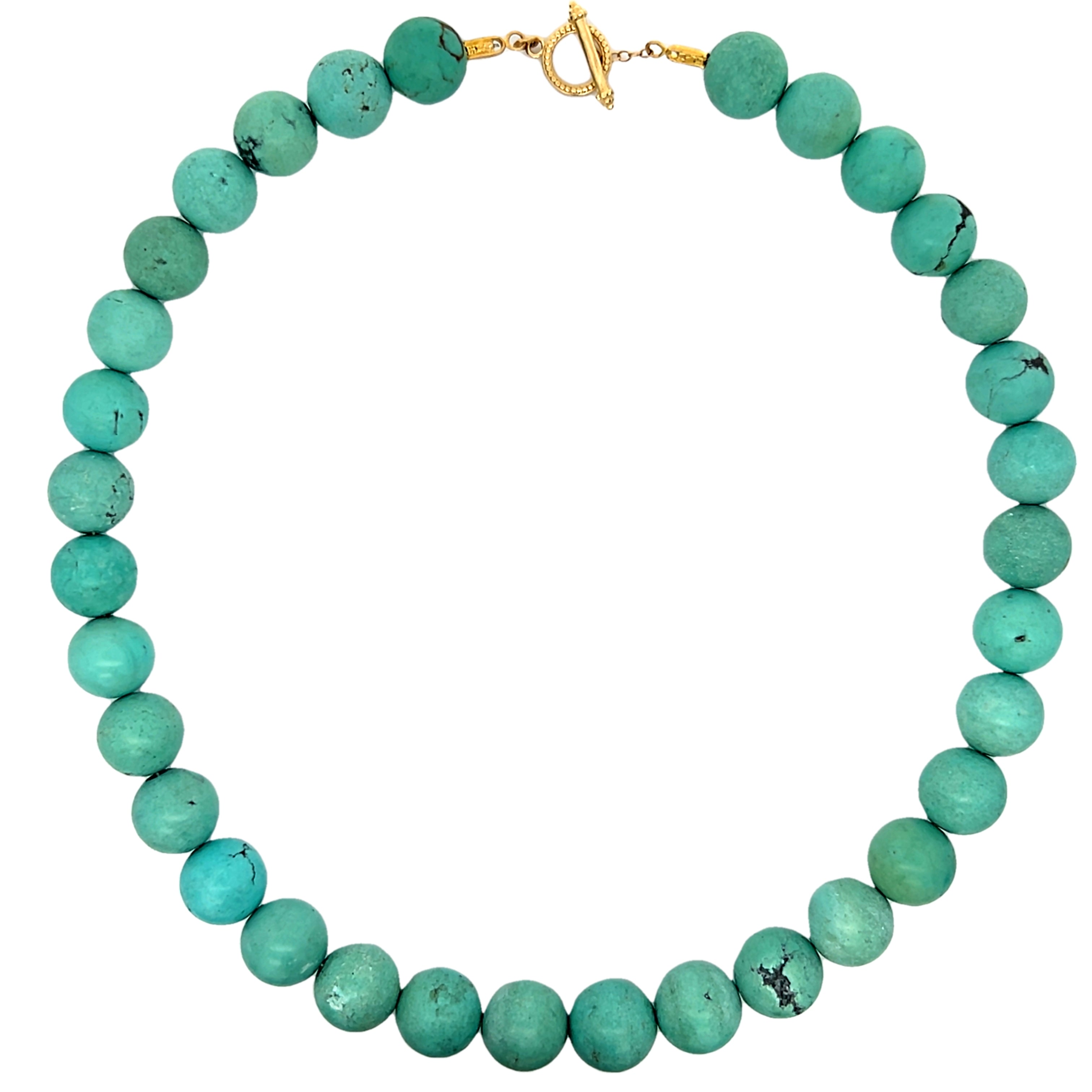 Chinese Turquoise Round Bead Necklace