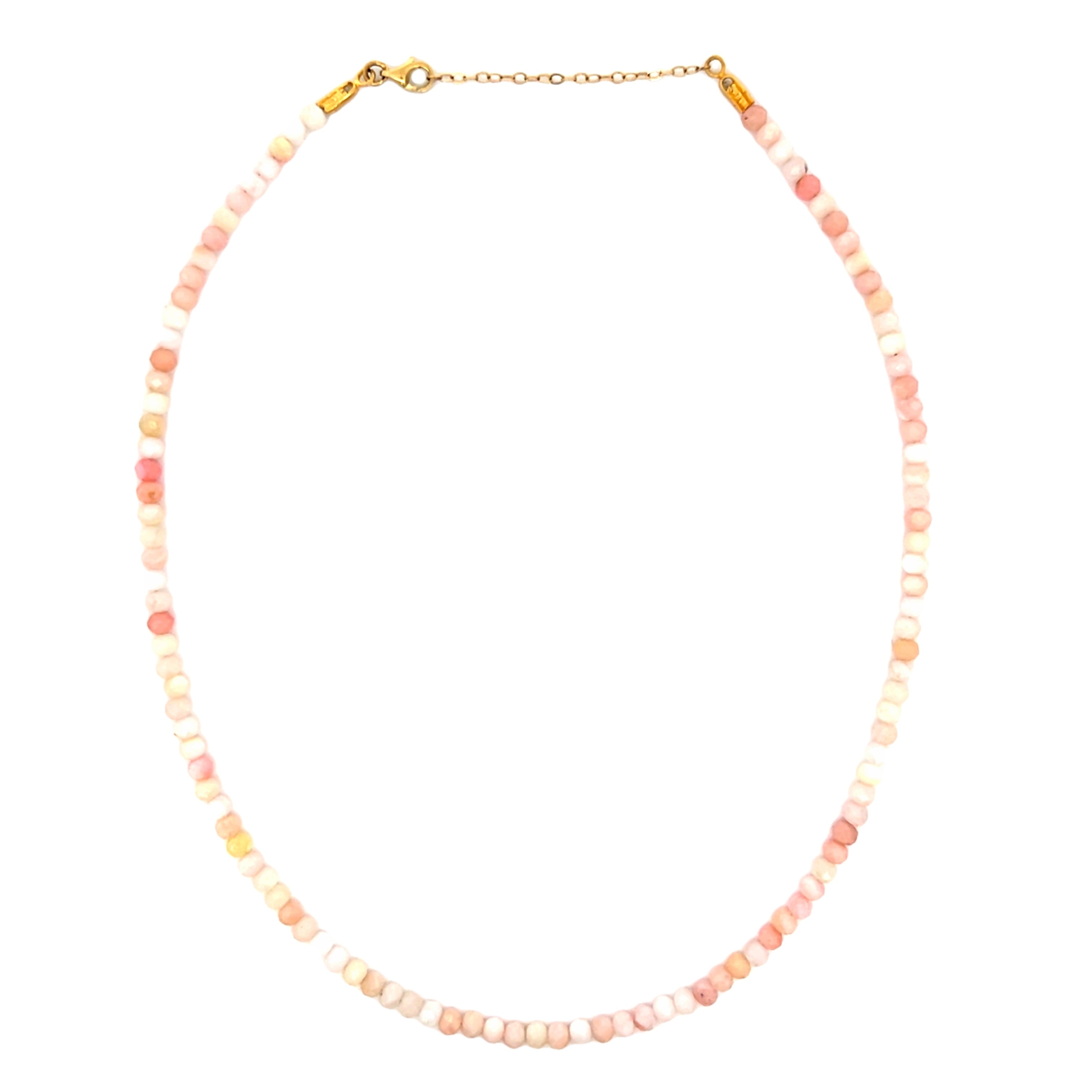 Pink Opal Faceted Bead Necklace