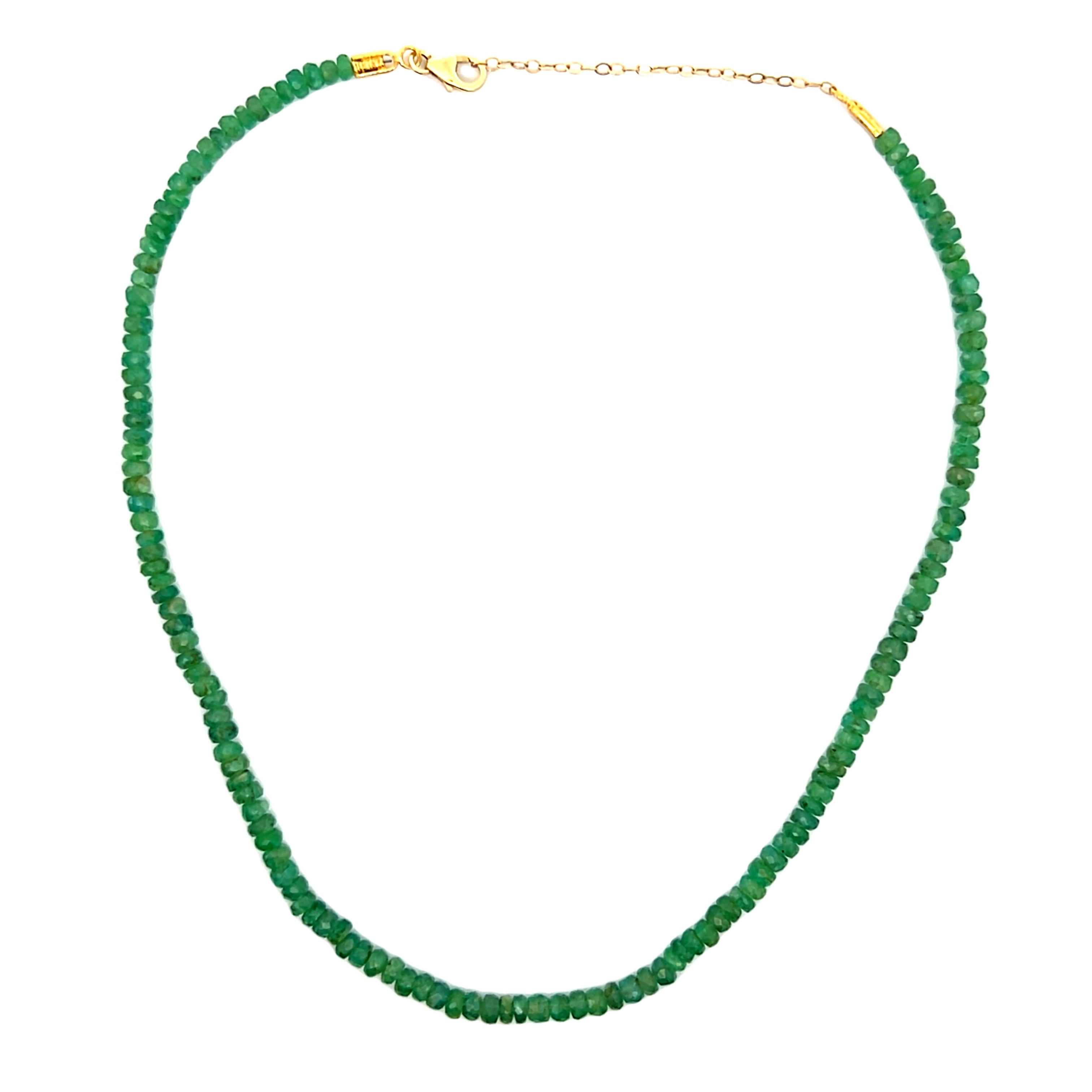 Emerald Faceted Rondelle Necklace
