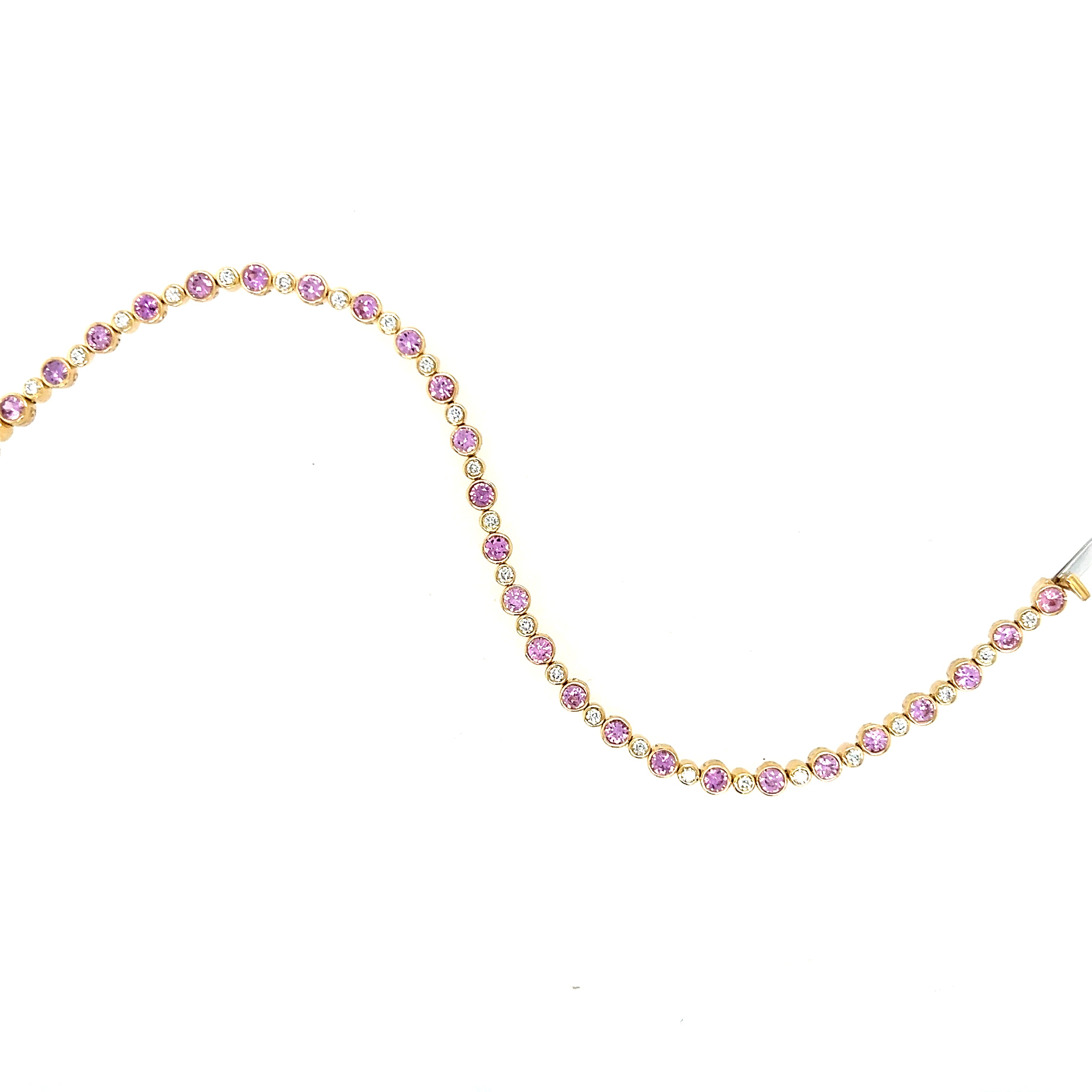 Diamond and Pink Sapphire Aura Line Bracelet