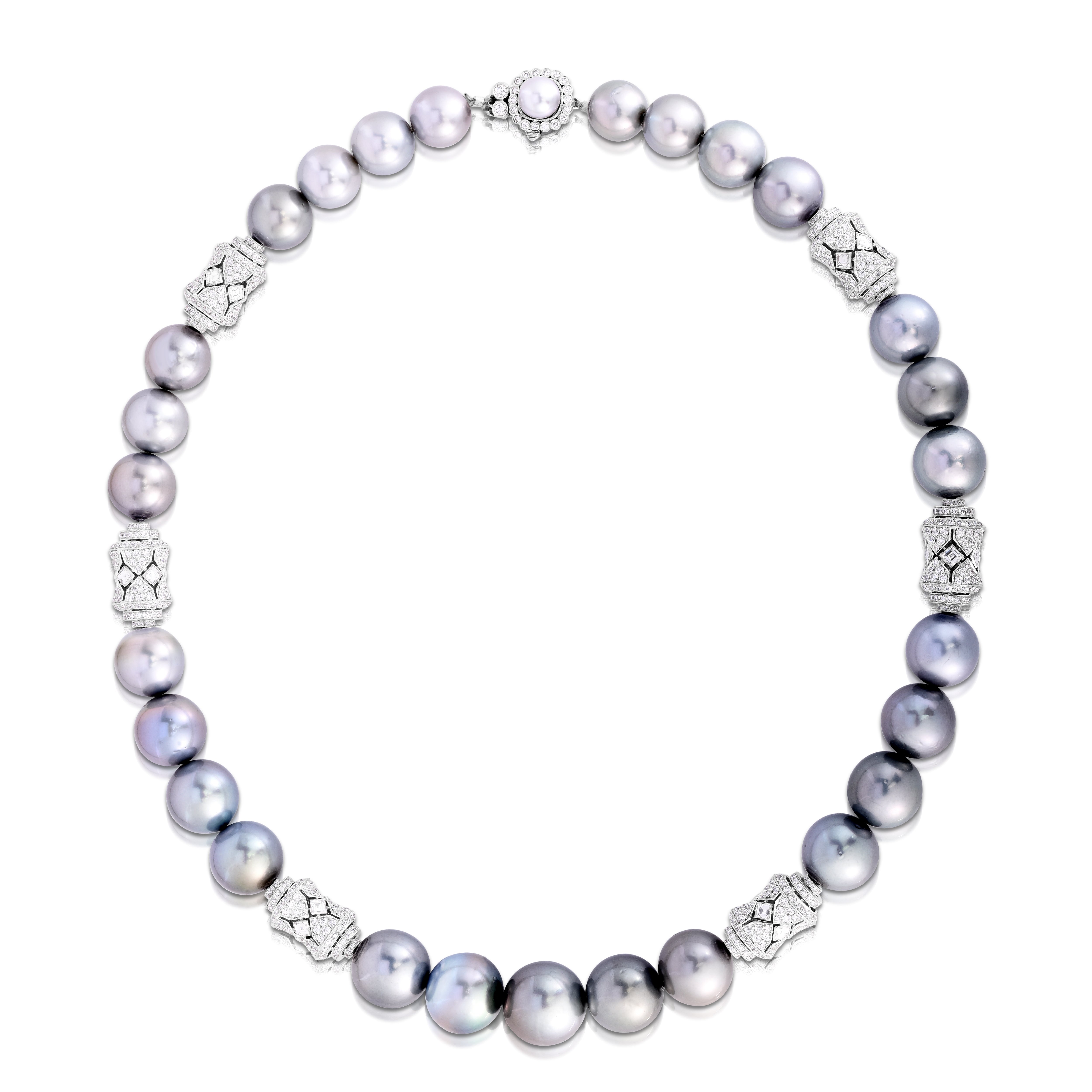 Black Pearl Diamond Necklace