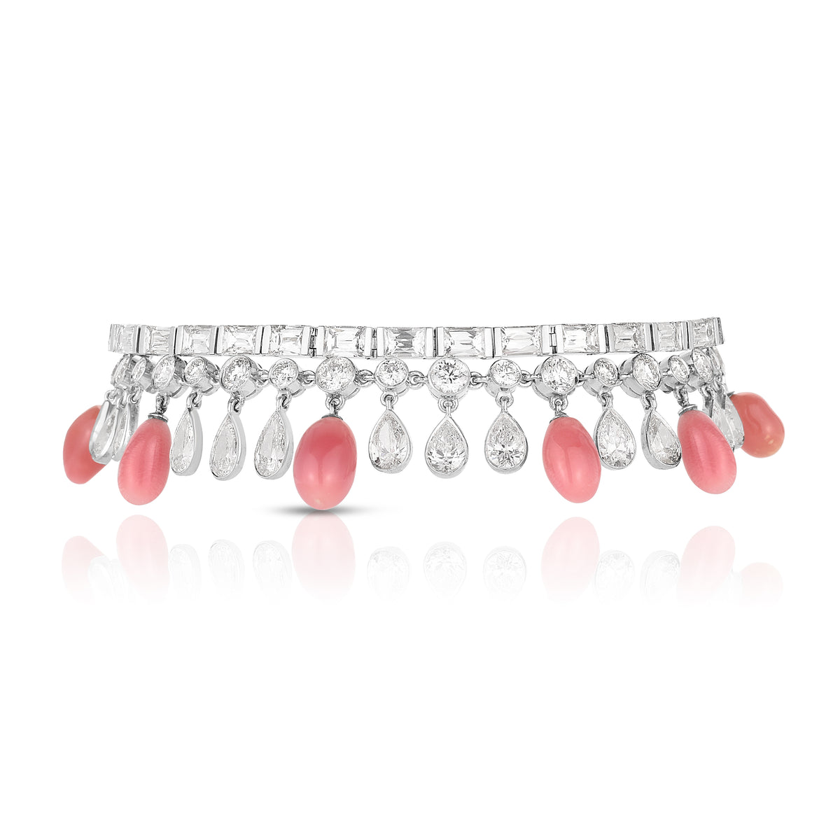 Dangling Conch Pearl and Diamond Bracelet