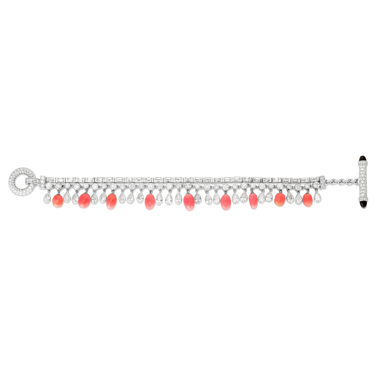 Dangling Conch Pearl and Diamond Bracelet