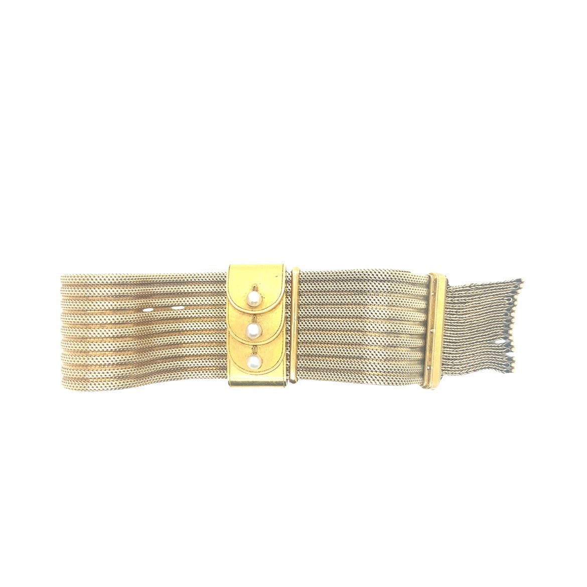 Vintage Pearl Buckle Bracelet with Tassels