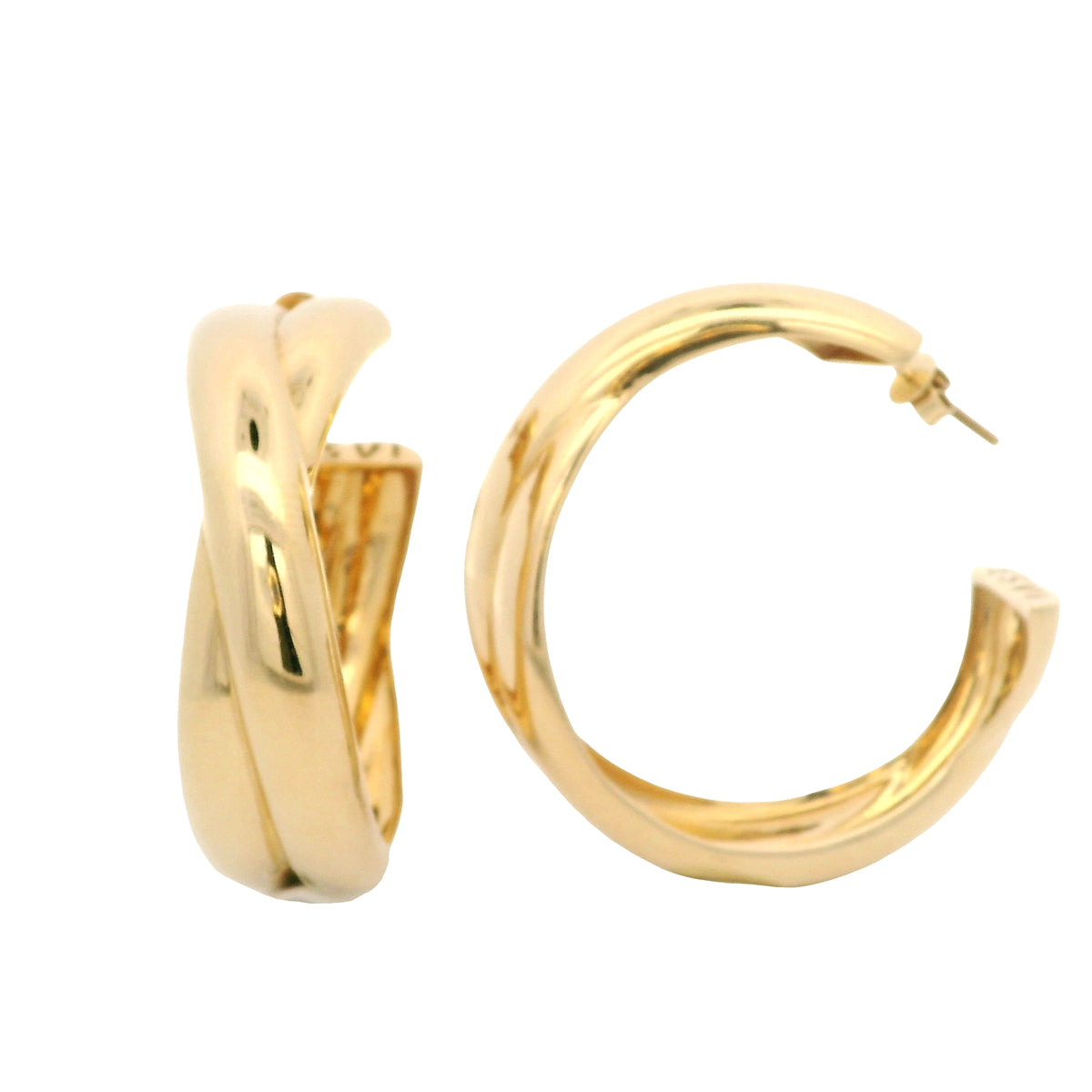 Vintage Large Double Intertwined Hoop Earrings