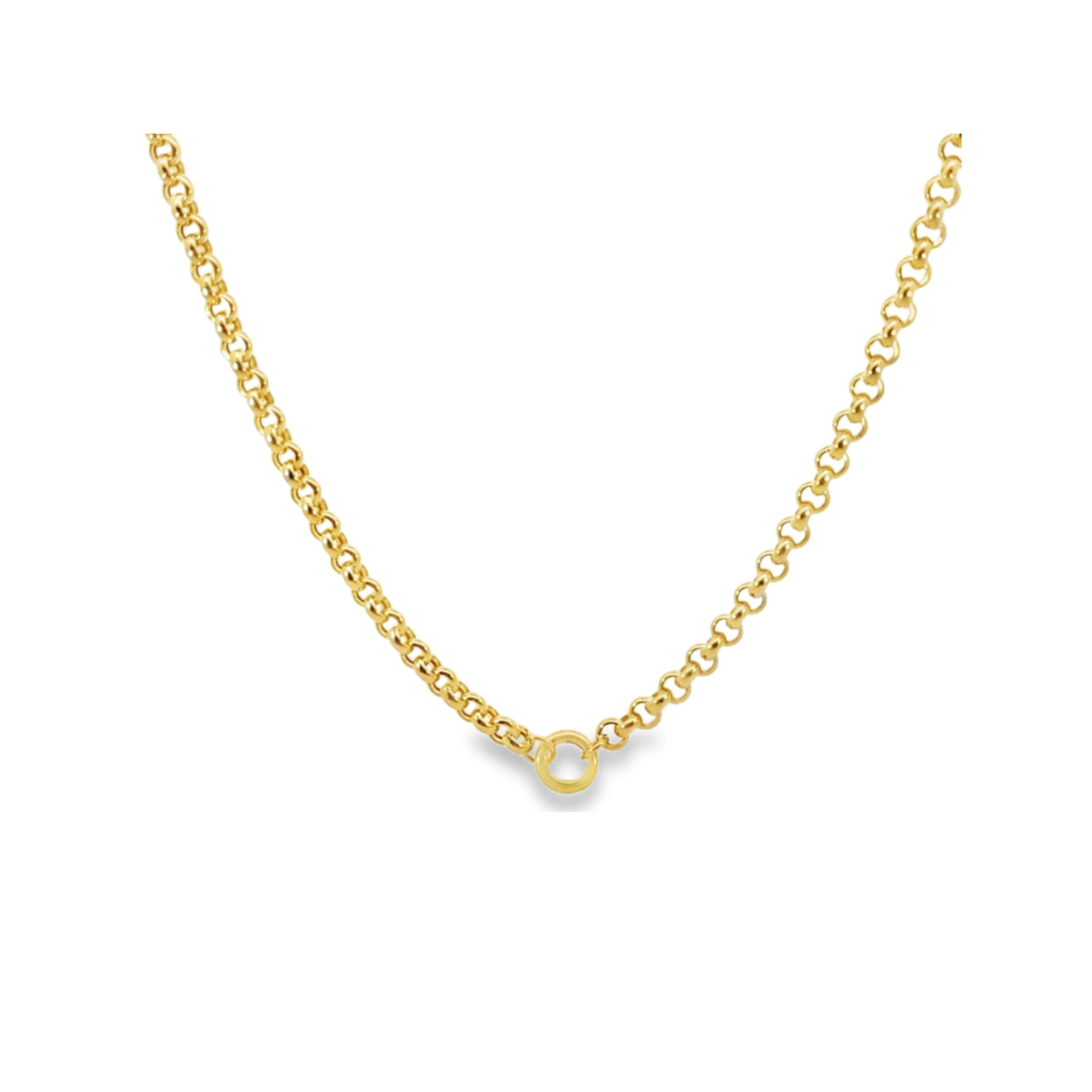 Large Round Link Charm Chain Necklace