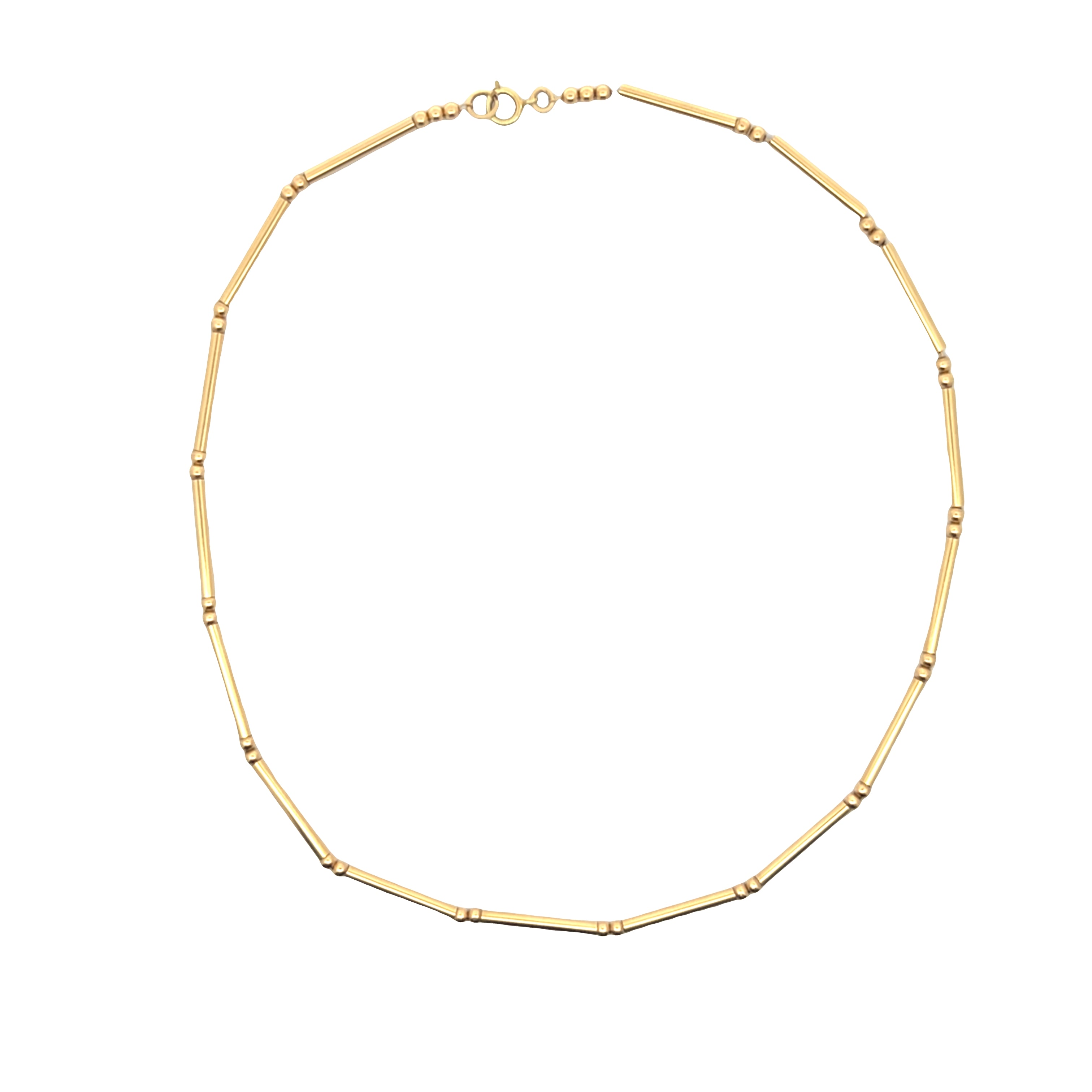 Vintage Alternating Cylinder & Rondelle Chain Necklace