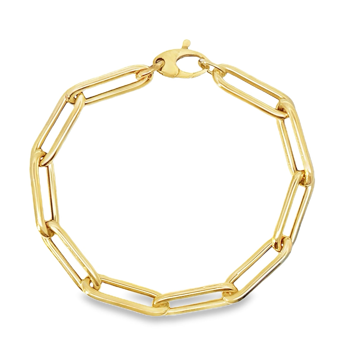 Polished Paperclip Link Chain Bracelet