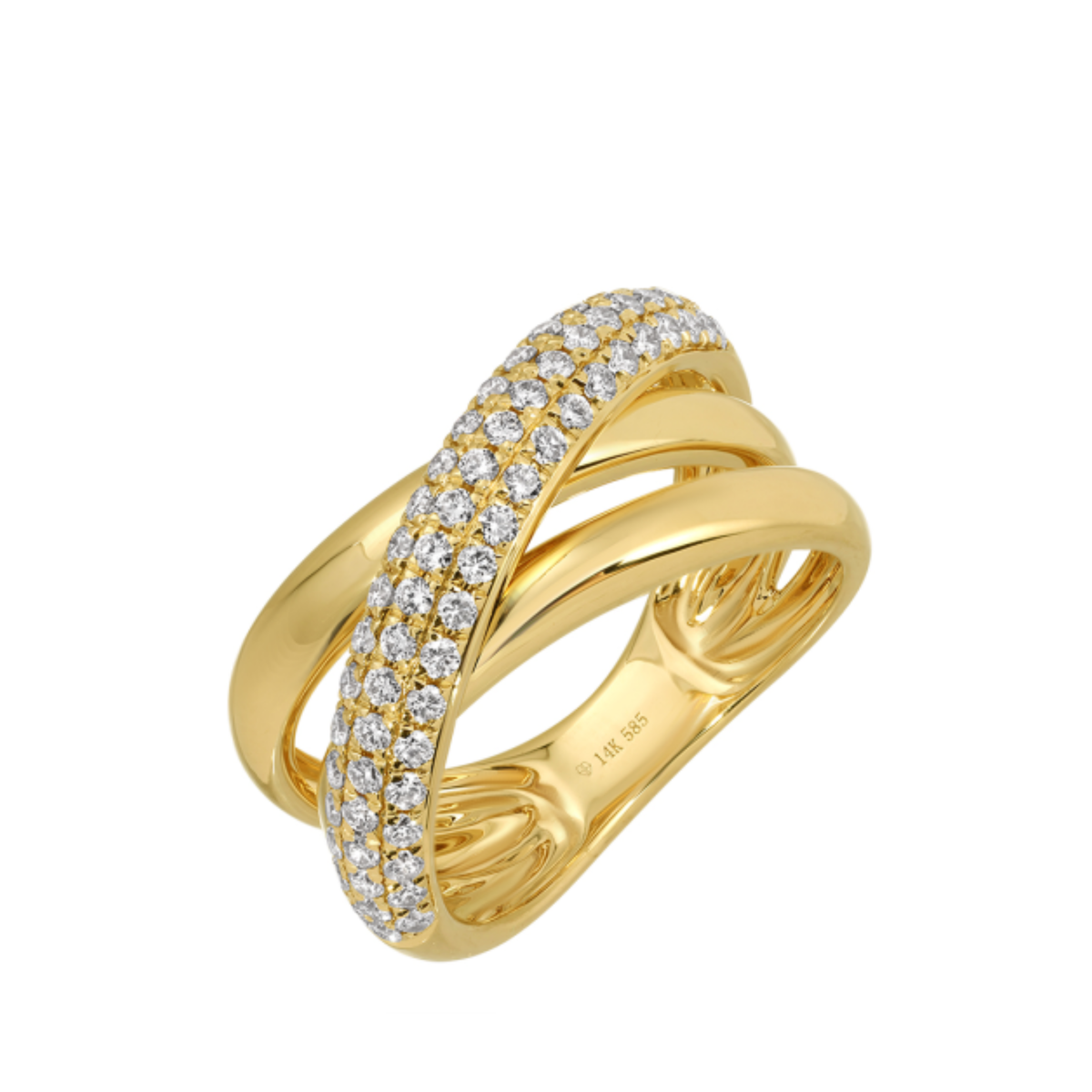 Pavé Diamond Crossover Ring