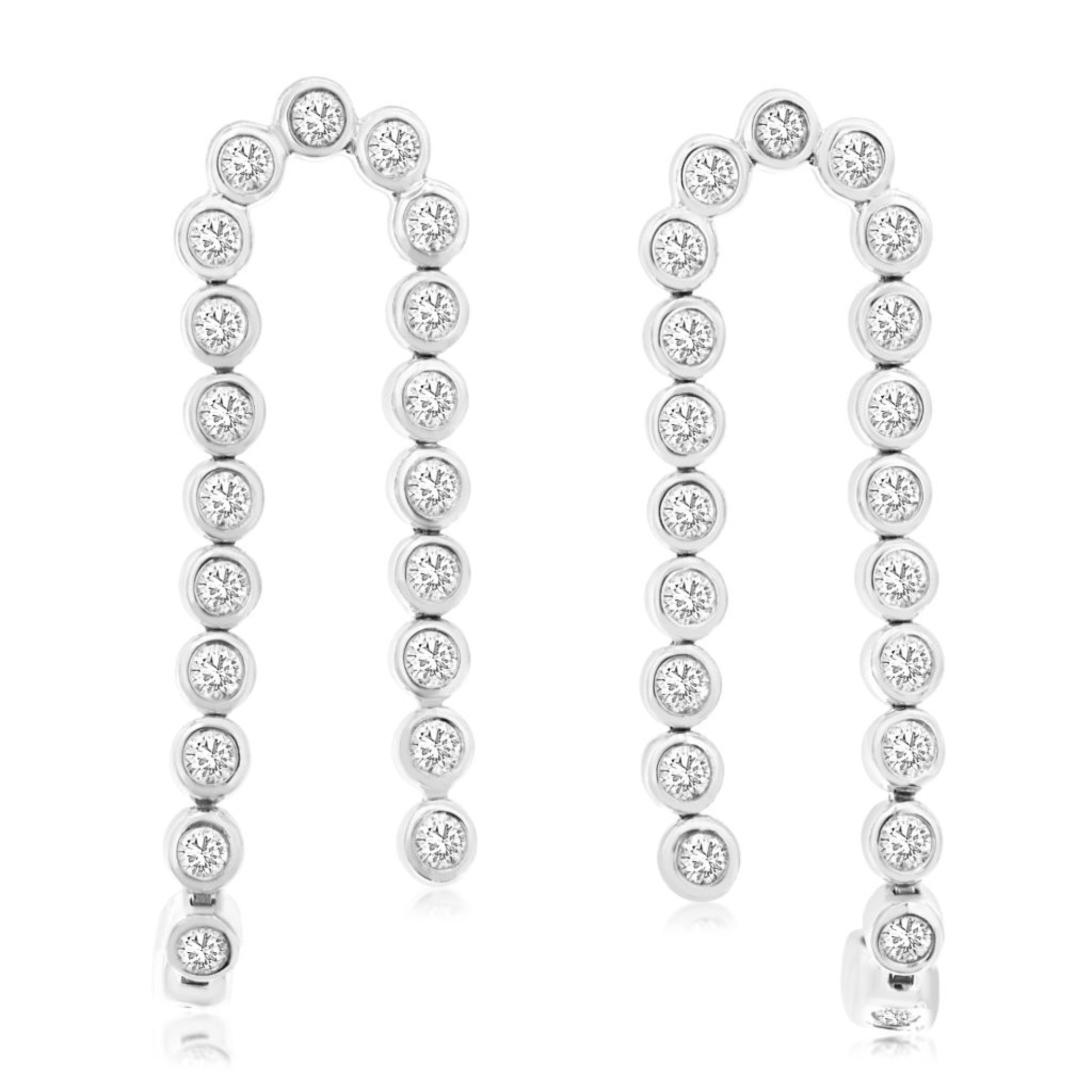 Bezel Set Diamond Waterfall Drop Earrings