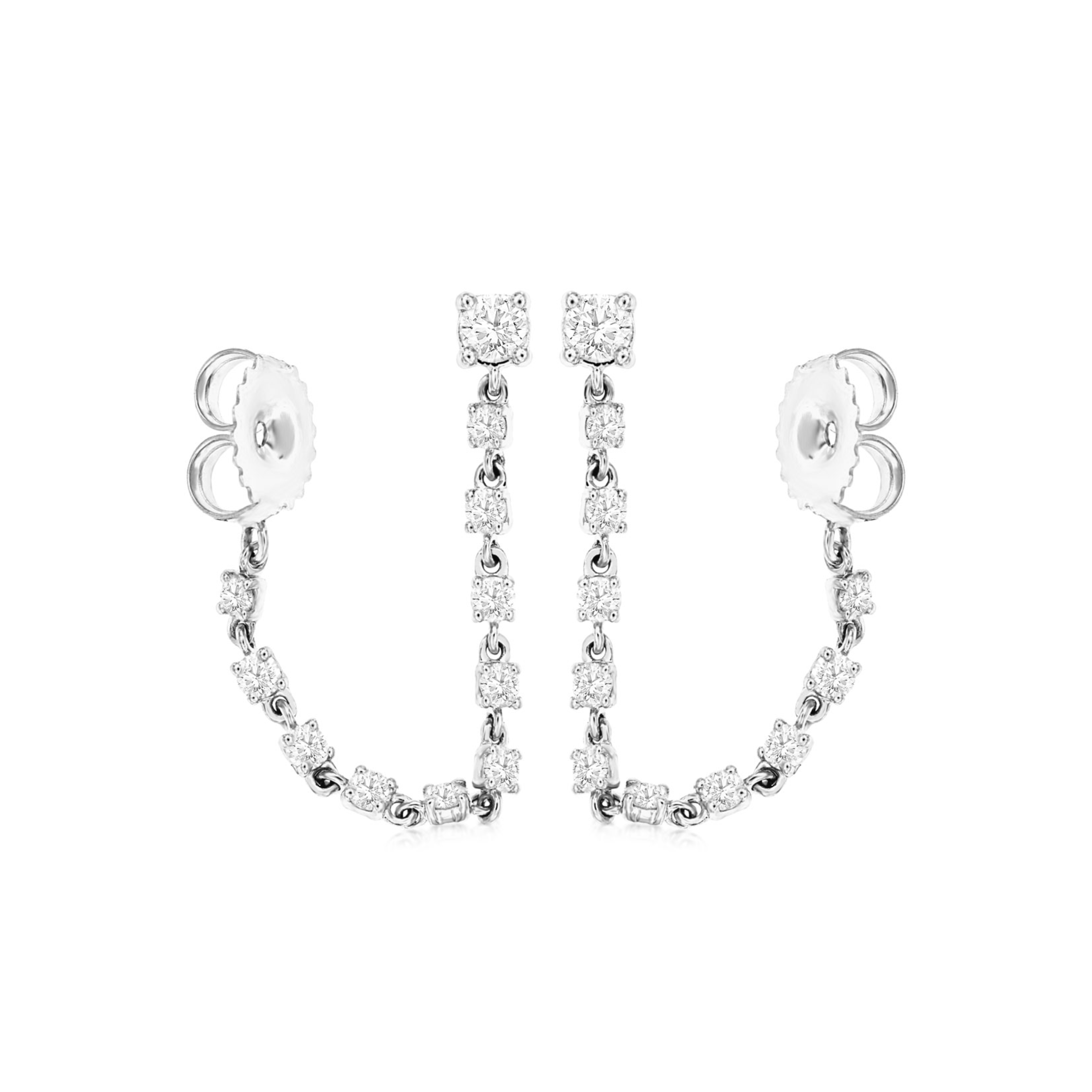 Diamond Chain Hoop Earrings