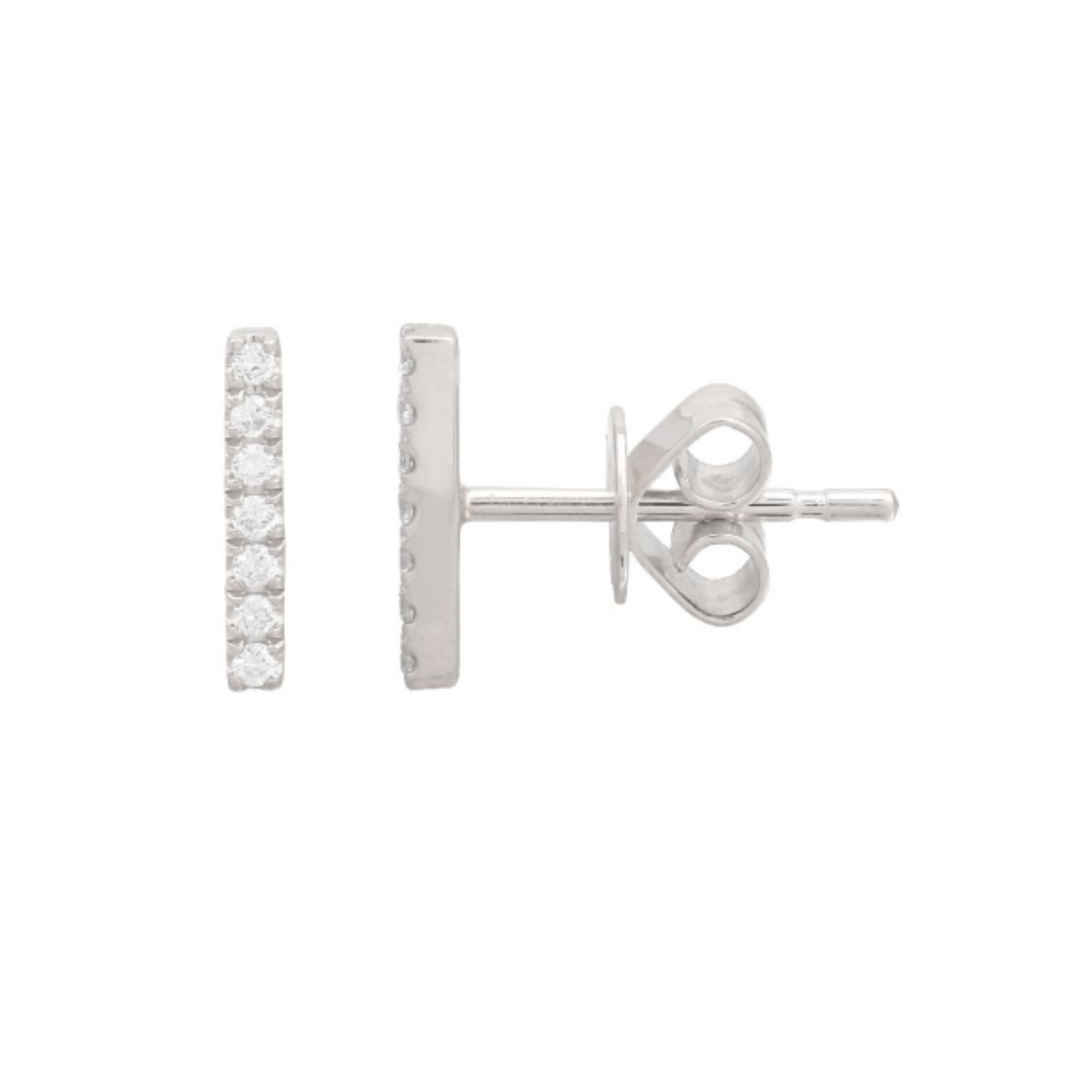 Diamond Bar Stud Earrings