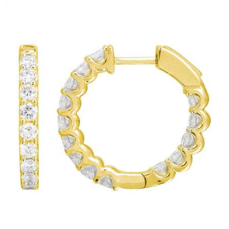 Inside/Outside Diamond Huggie Hoop Earrings
