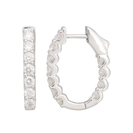 Inside/Outside Diamond Huggie Hoop Earrings