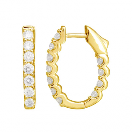 Inside/Outside Diamond Huggie Hoop Earrings
