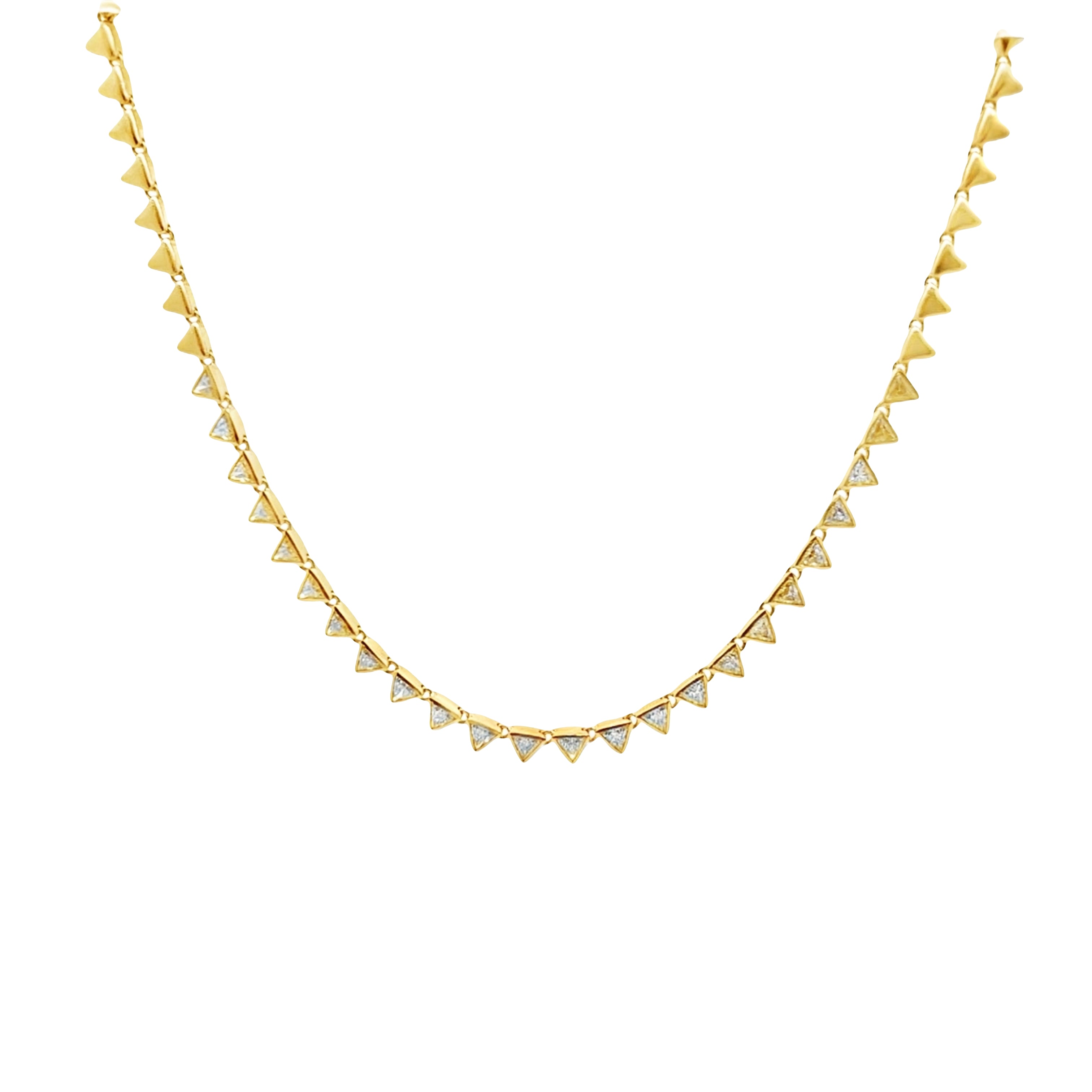 Trillion Cut Diamond Partway Necklace