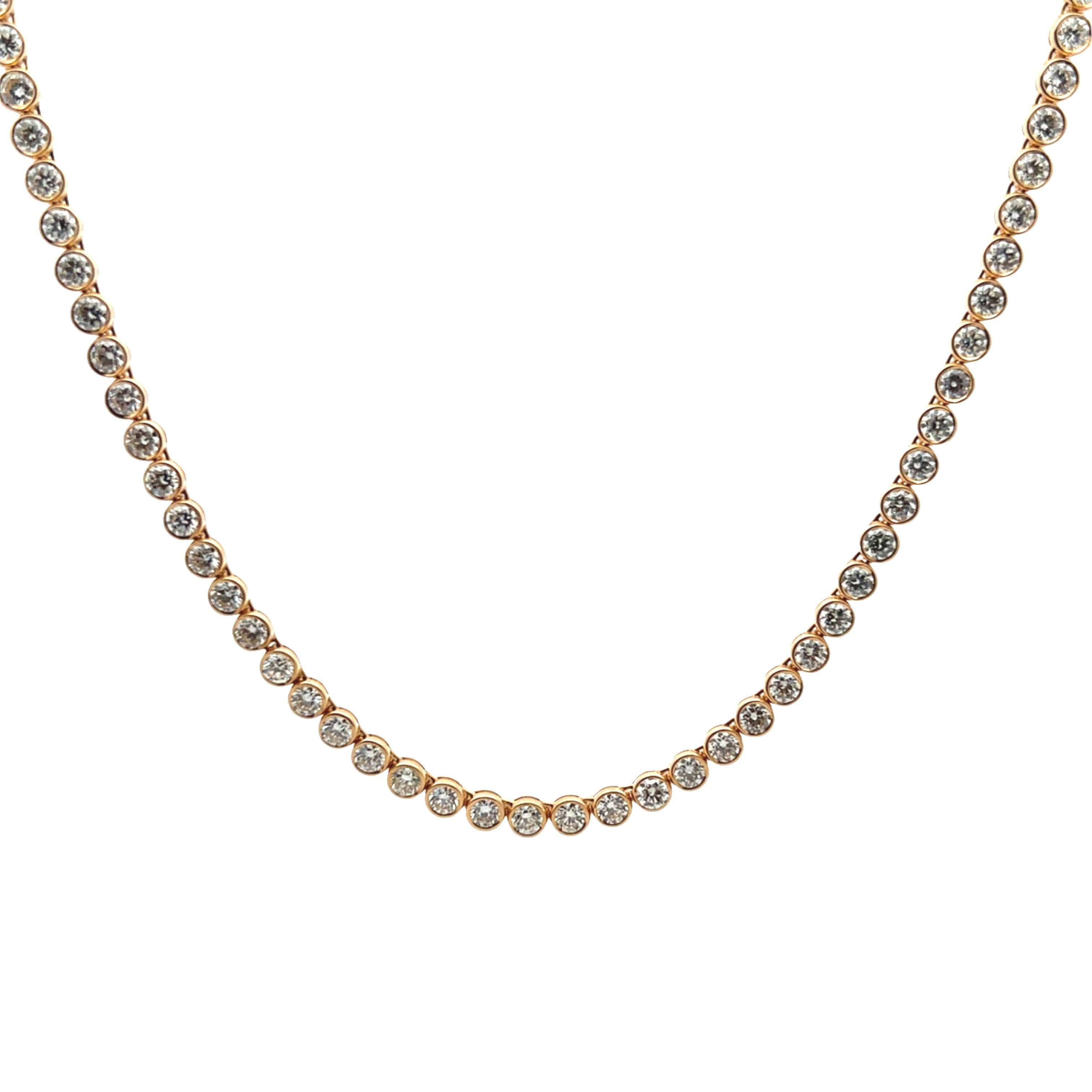 Bezel Set Diamond Tennis Necklace