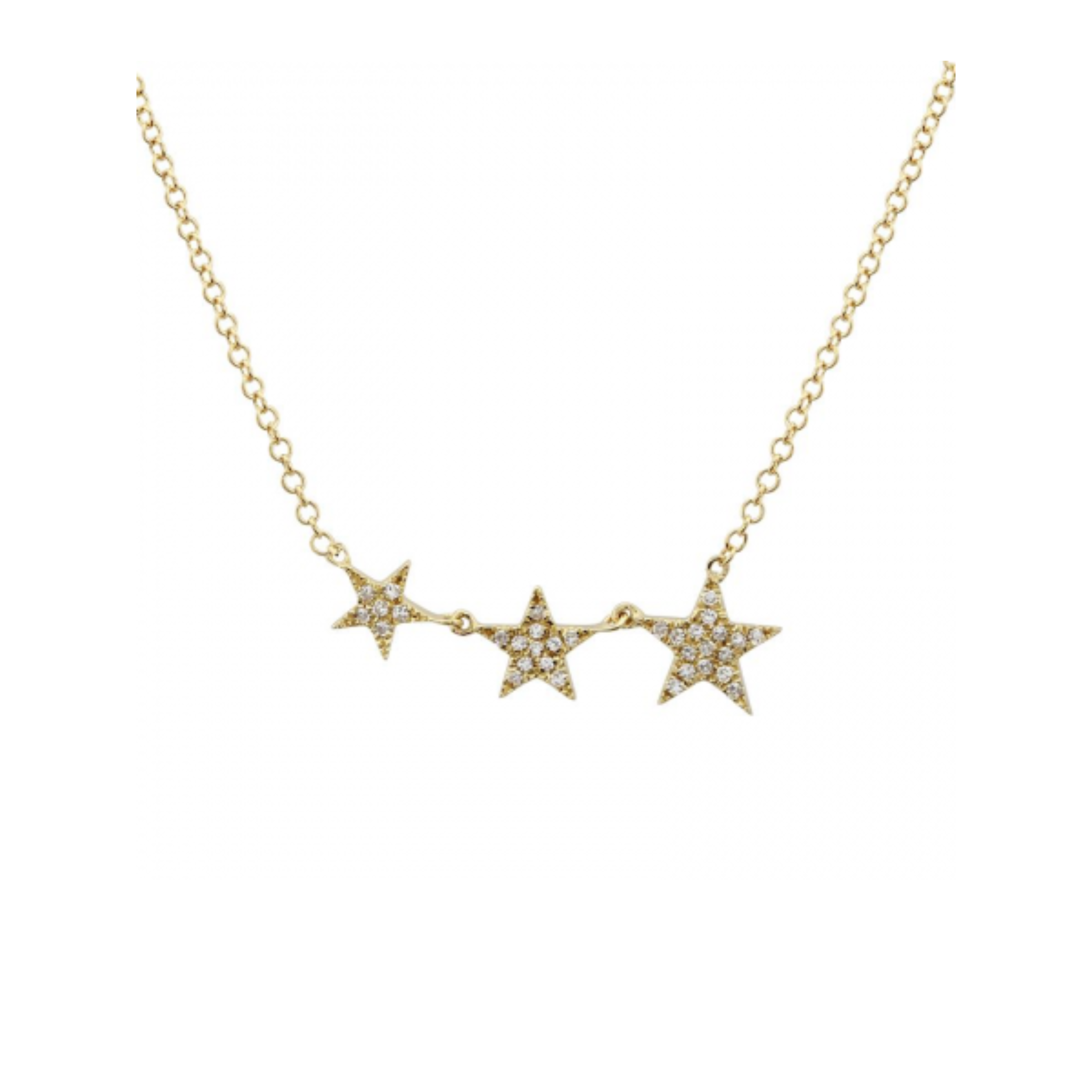 Graduated Triple Star Diamond Necklace