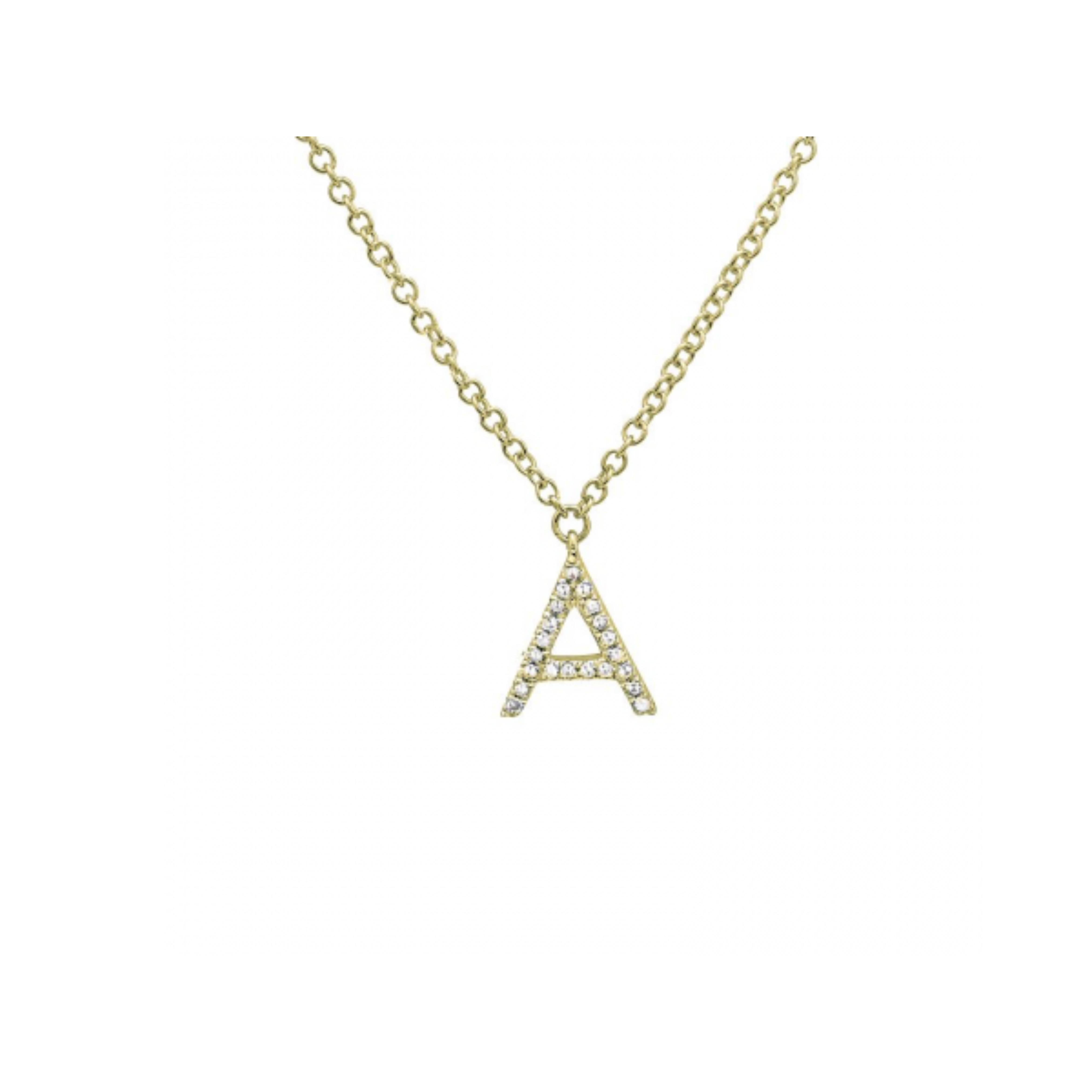 Diamond "A" Initial Necklace