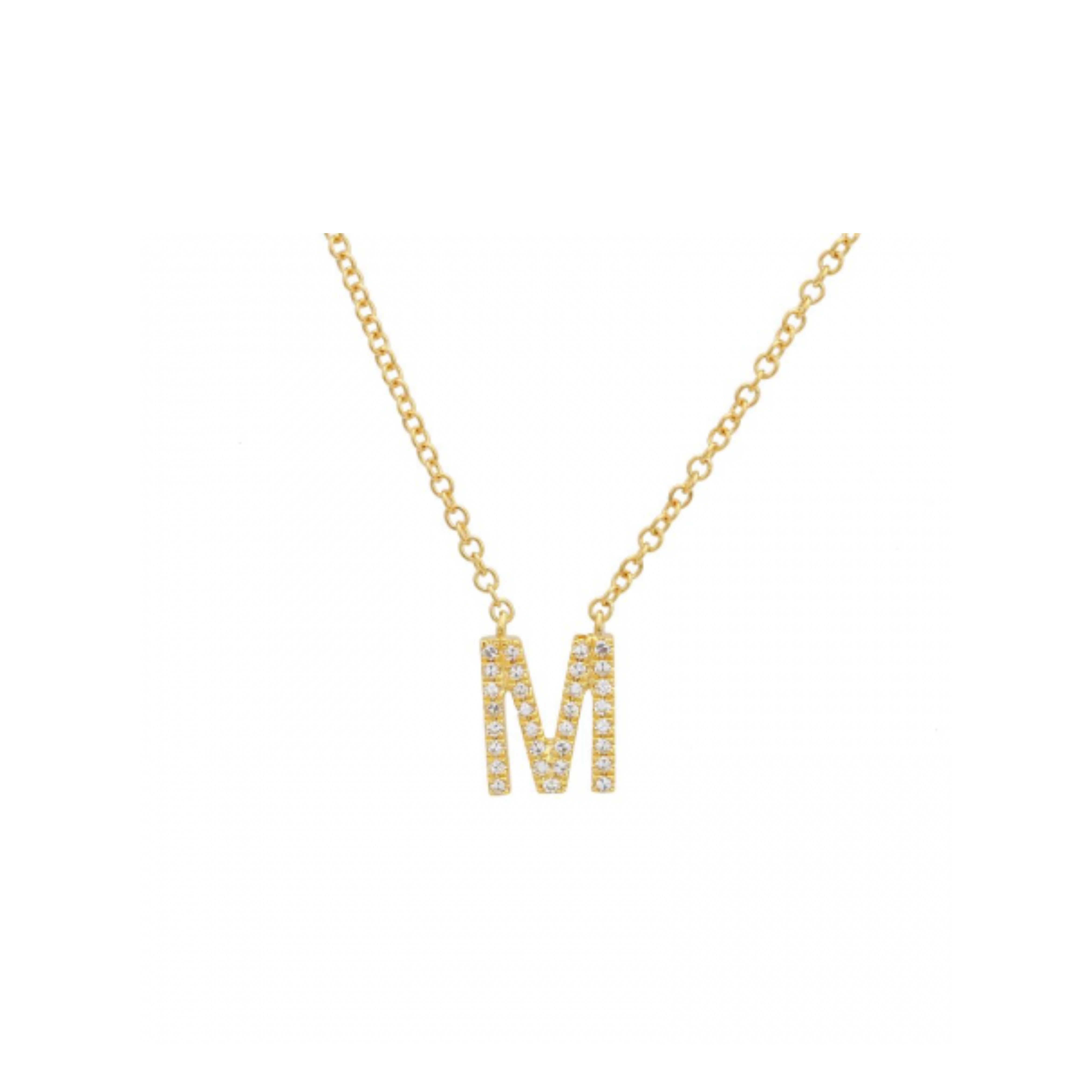 Diamond "M" Initial Necklace
