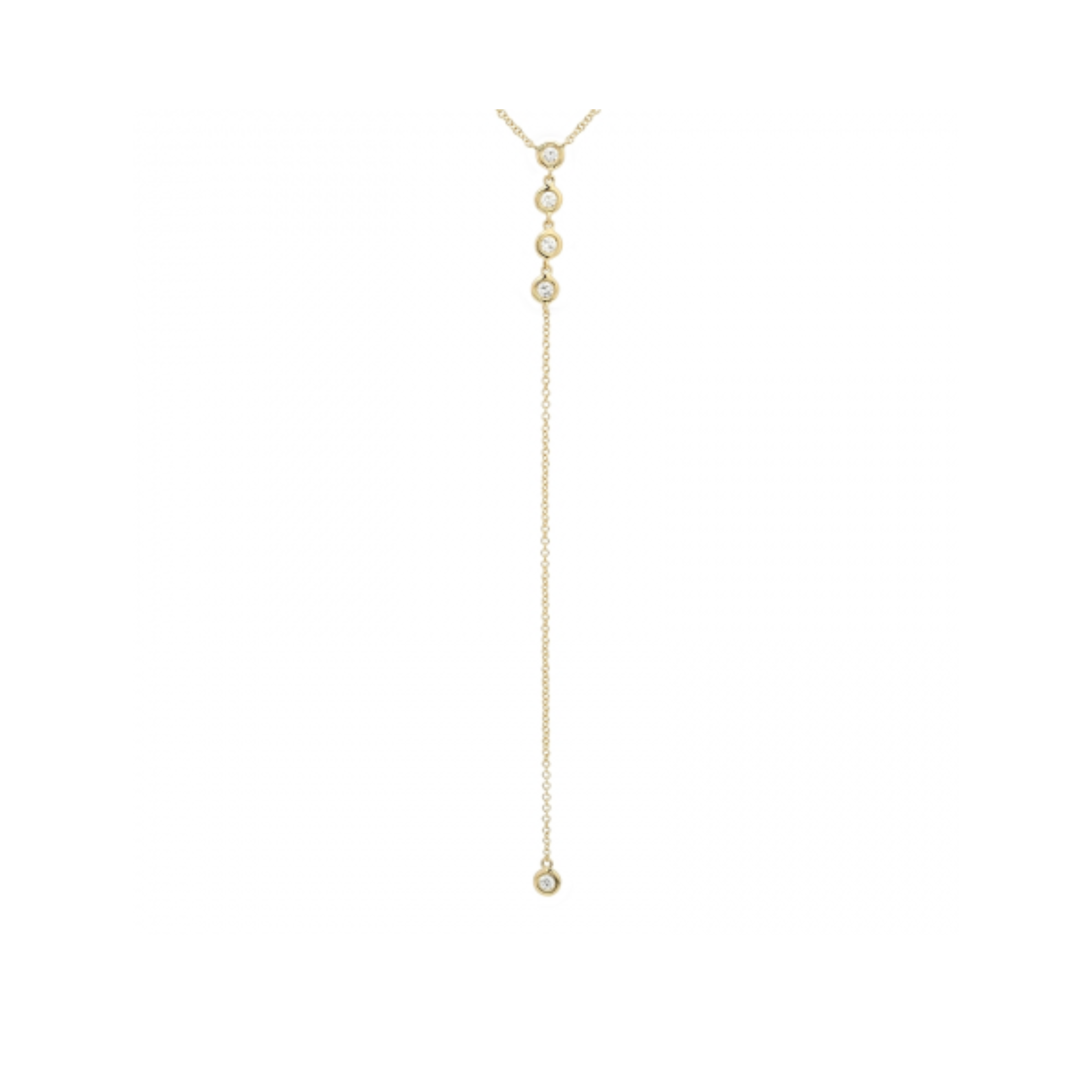 Bezel Diamond Lariat Necklace