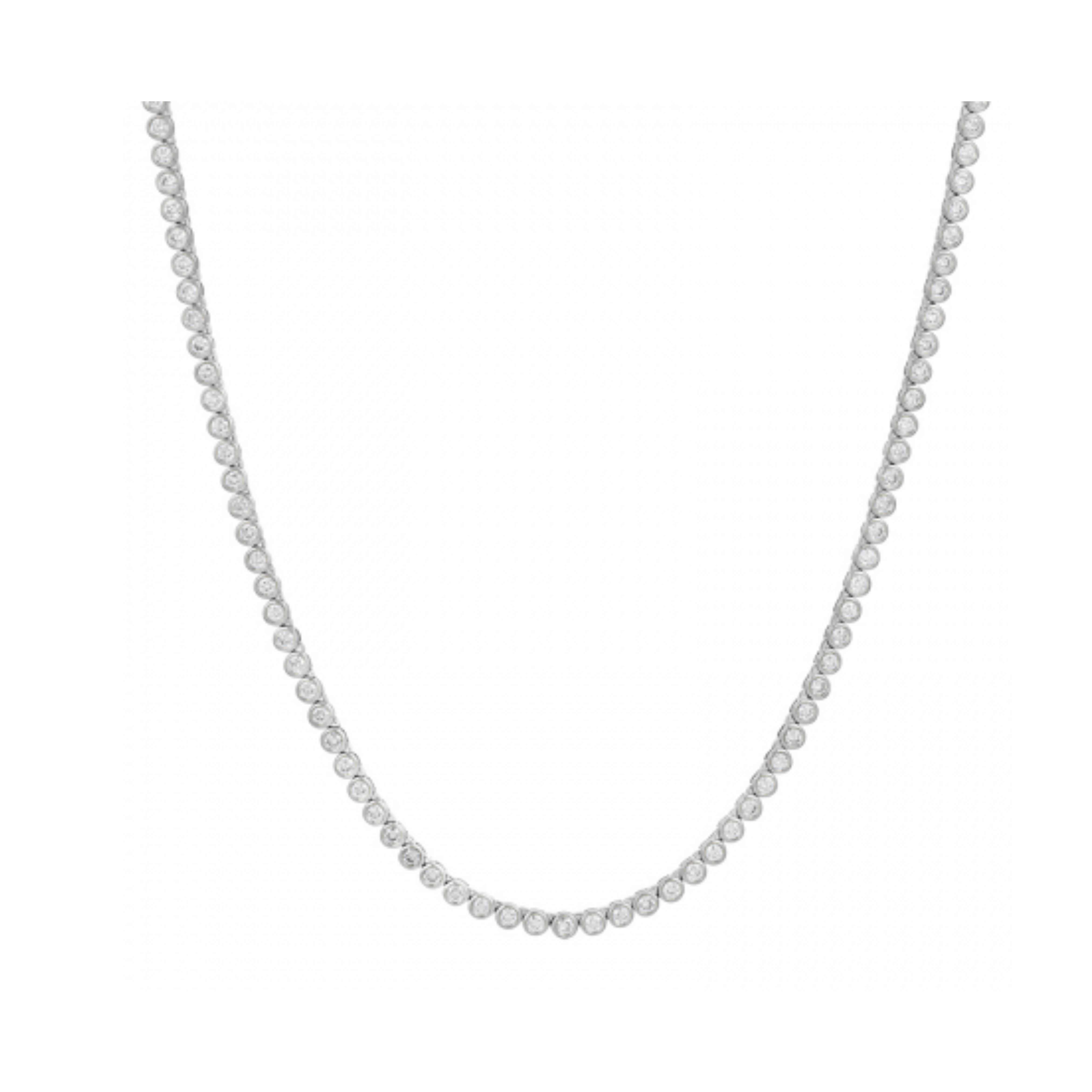 3.56CTW Bezel Set Diamond Tennis Necklace